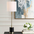 Modern Accents Round Black Marble Base Buffet Lamp