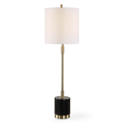 Modern Accents Round Black Marble Base Buffet Lamp