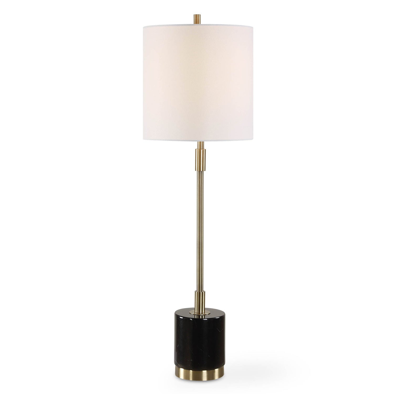Modern Accents Round Black Marble Base Buffet Lamp