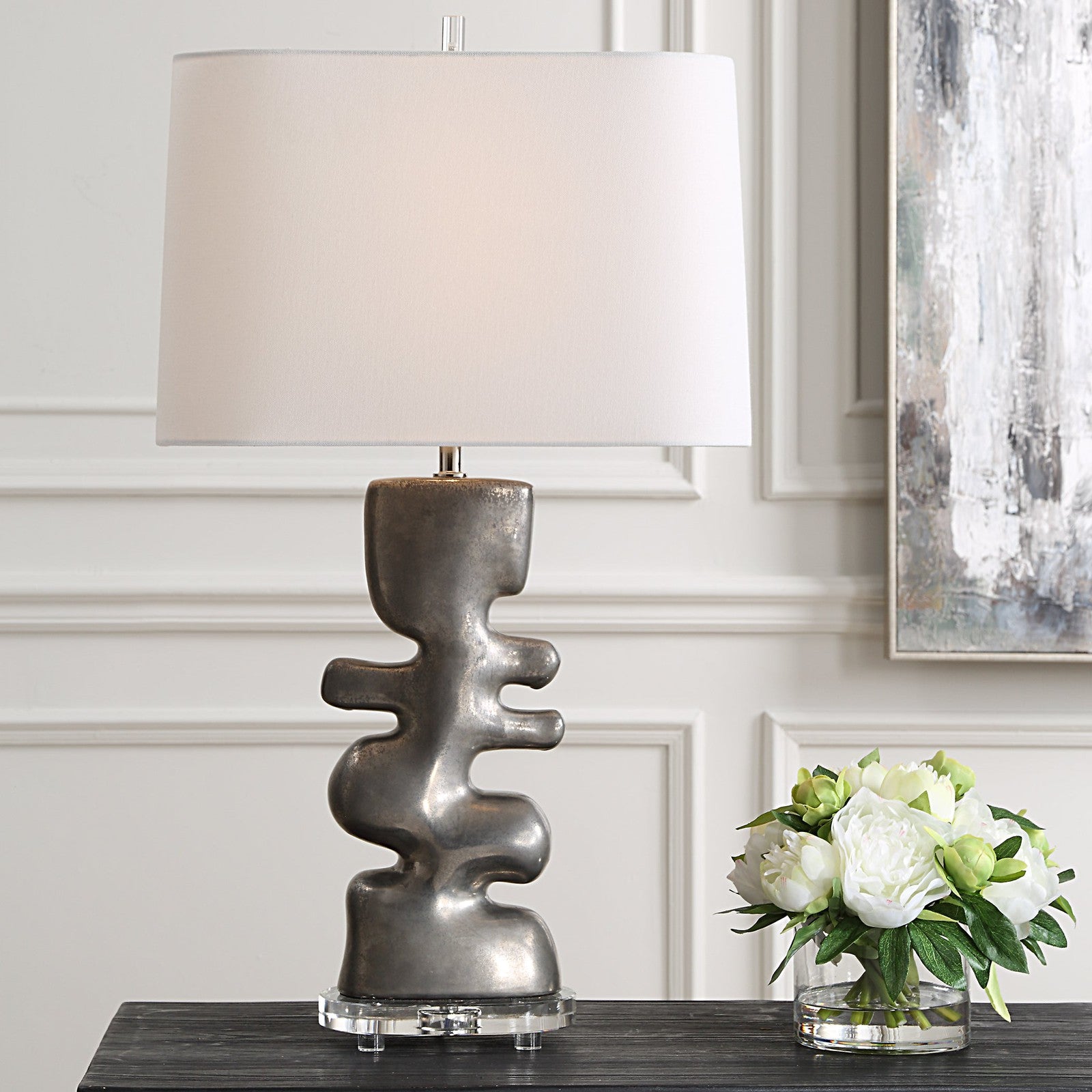 Uttermost Free Flowing Nickel Table Lamp