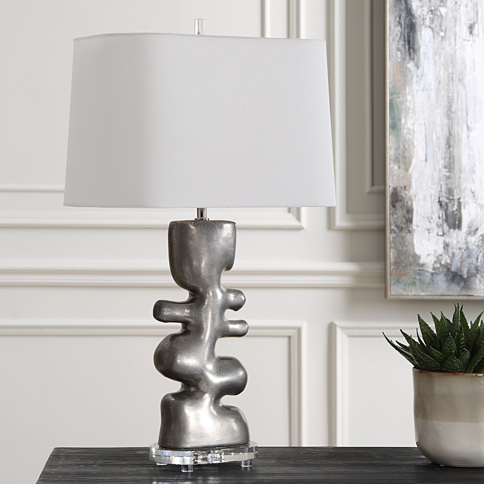 Uttermost Free Flowing Nickel Table Lamp