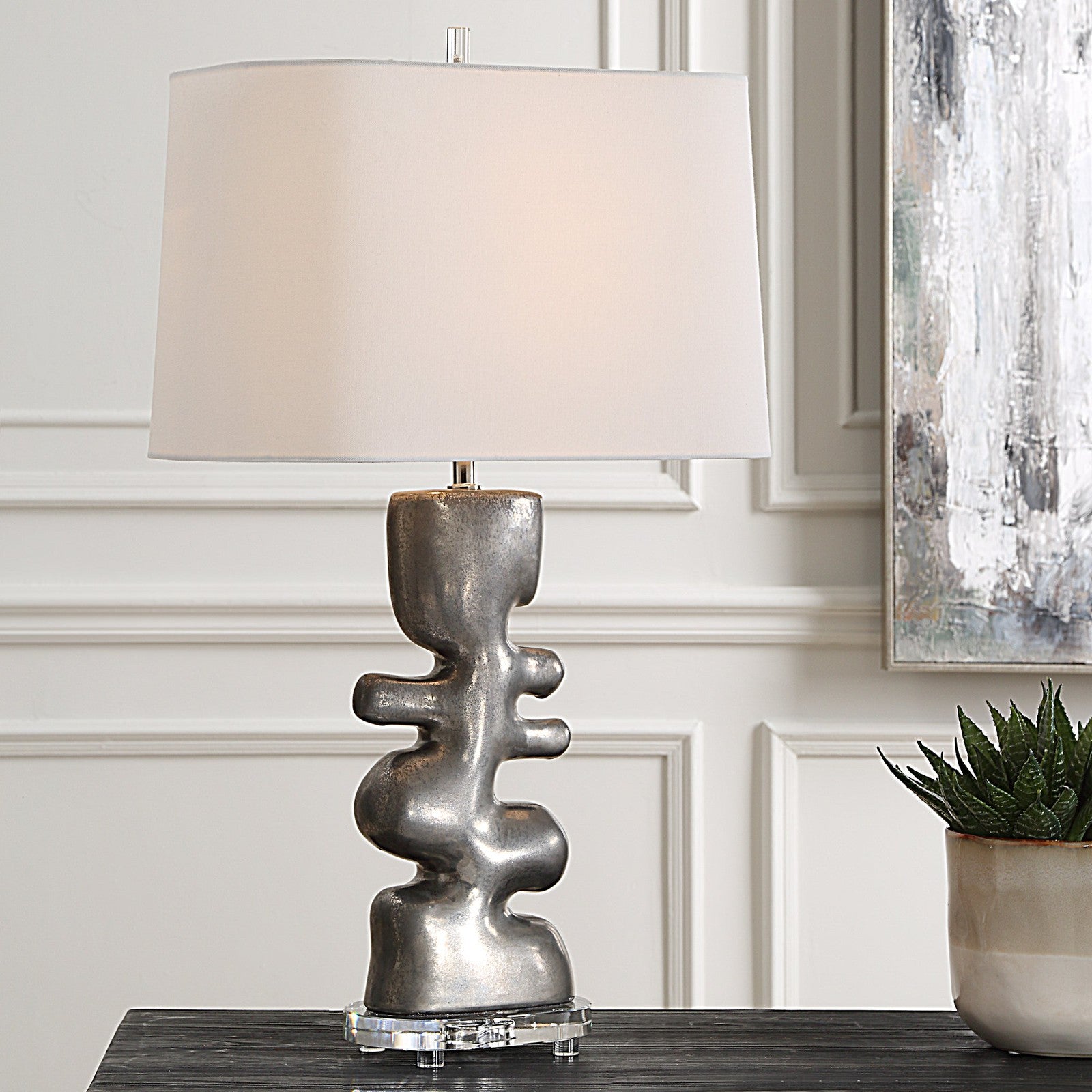Uttermost Free Flowing Nickel Table Lamp