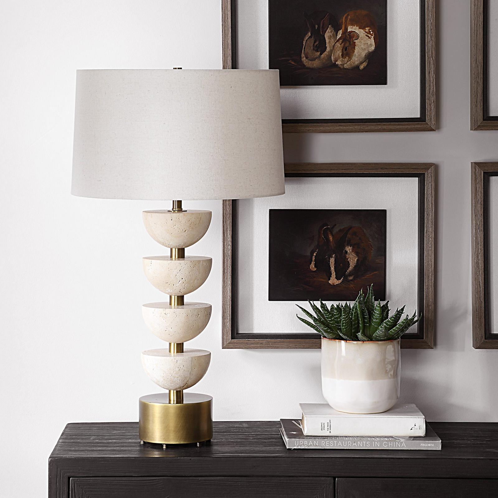 Uttermost Hemisphere Travertine Table Lamp