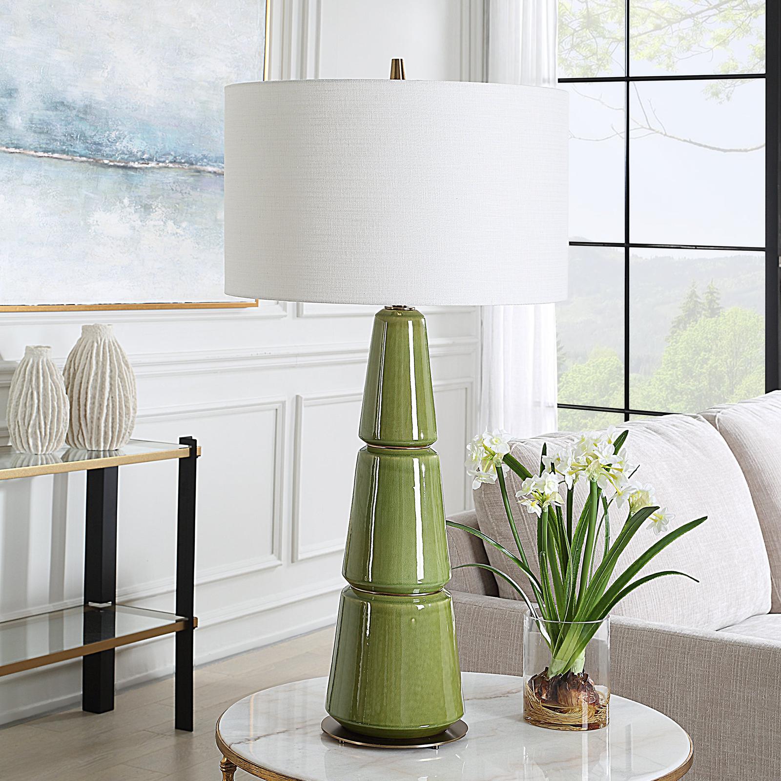 Uttermost Mendell Moss Green Table Lamp