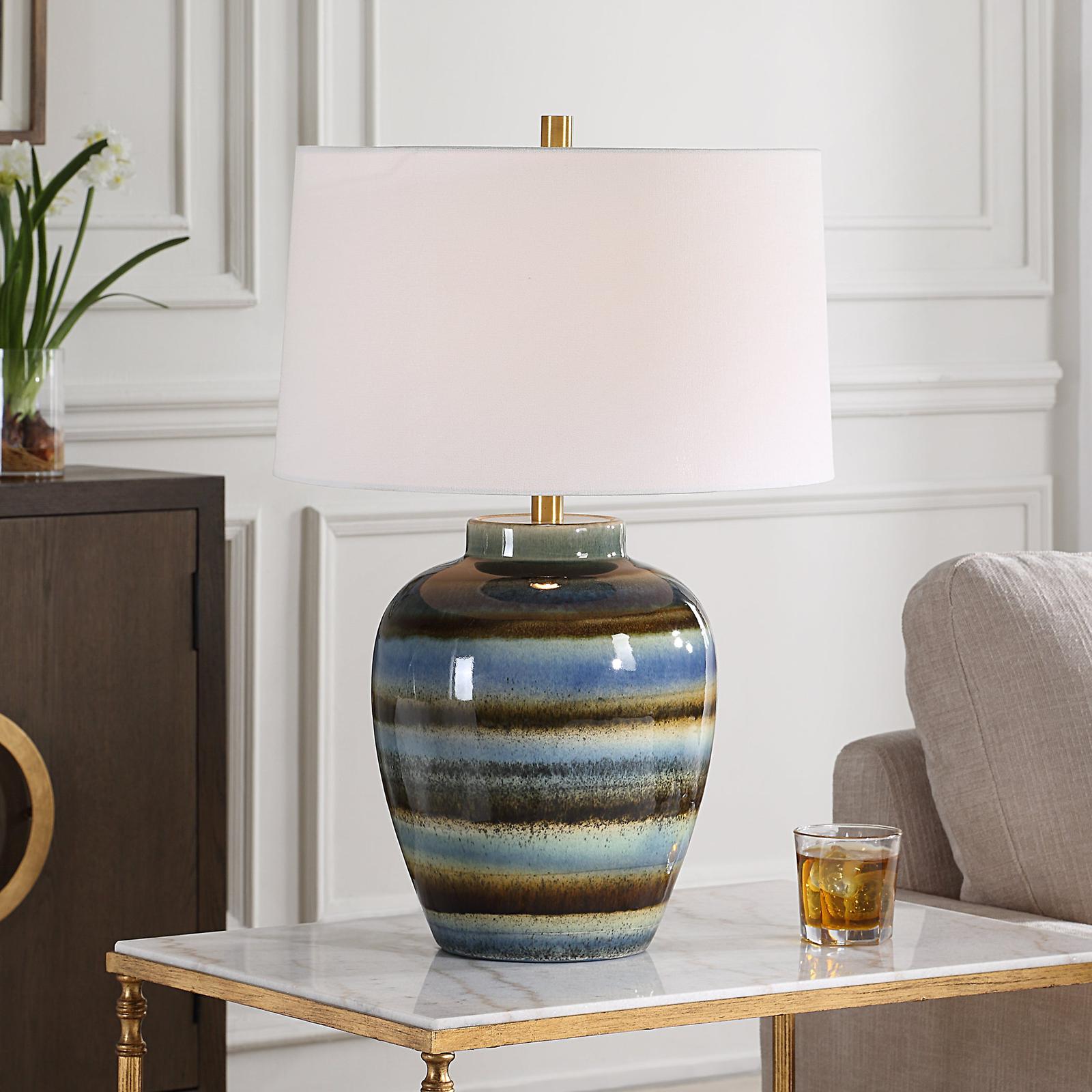 Uttermost Judarn Blue Brown Table Lamp