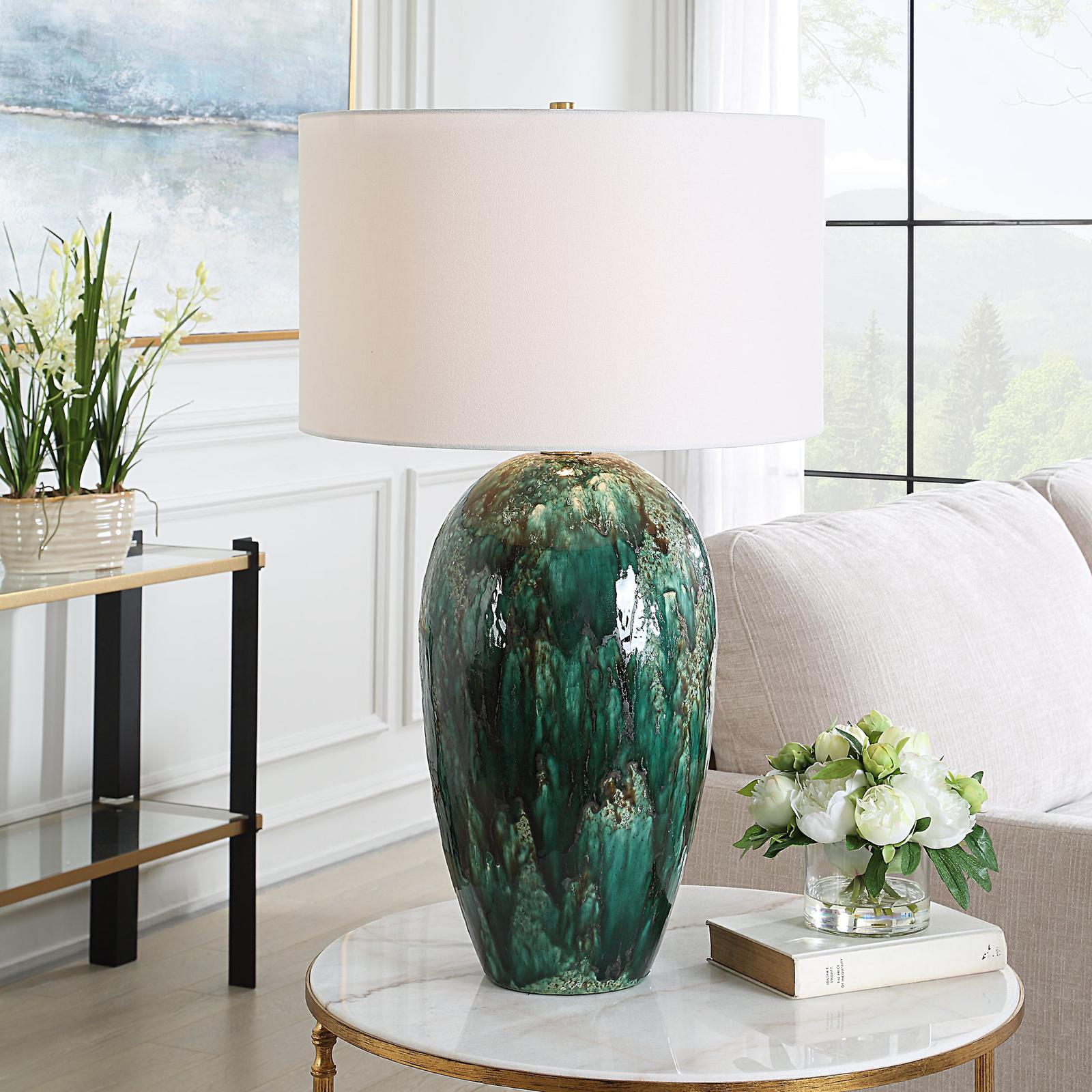 Uttermost Ceralene Green Table Lamp