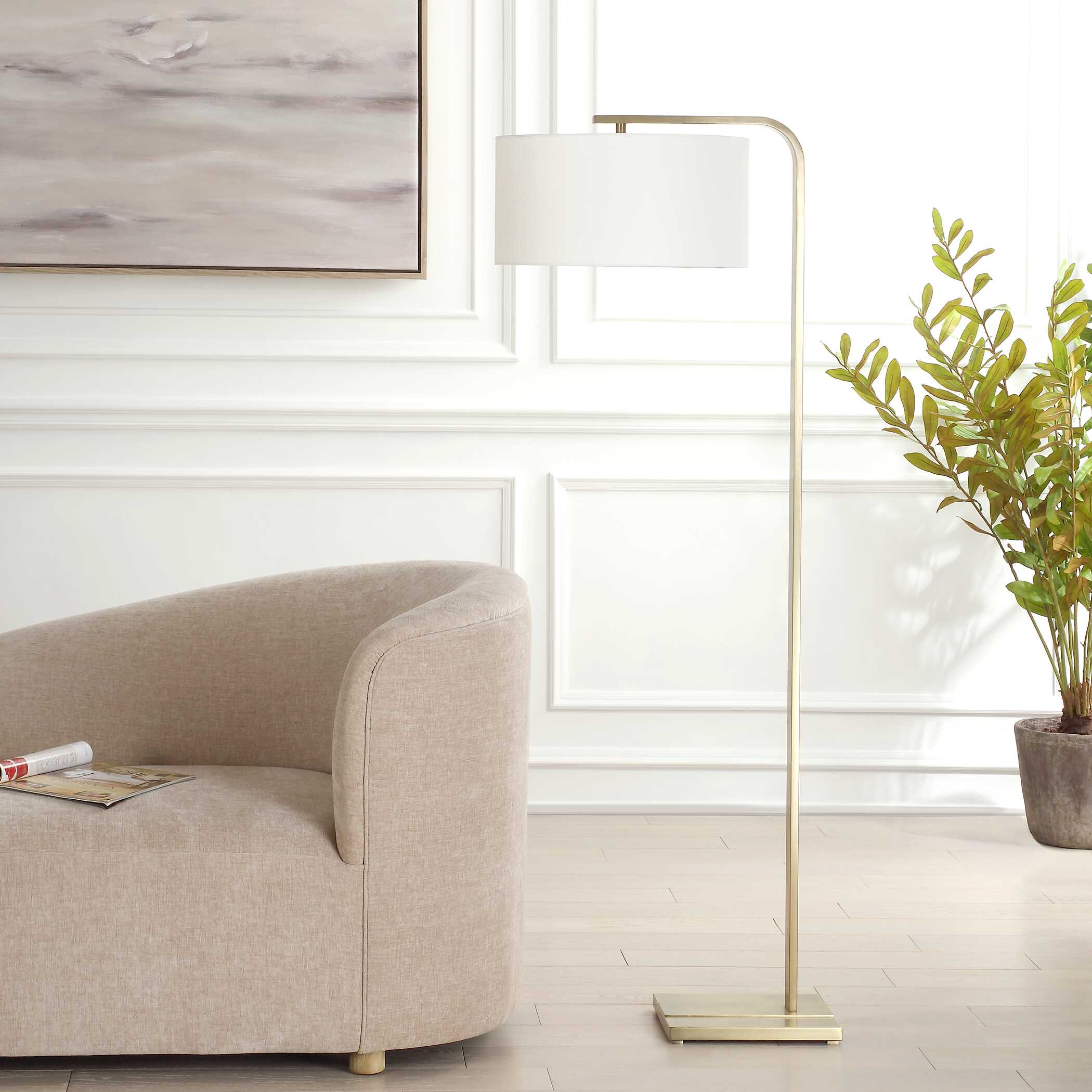Uttermost Laight Antique Brass Floor Lamp