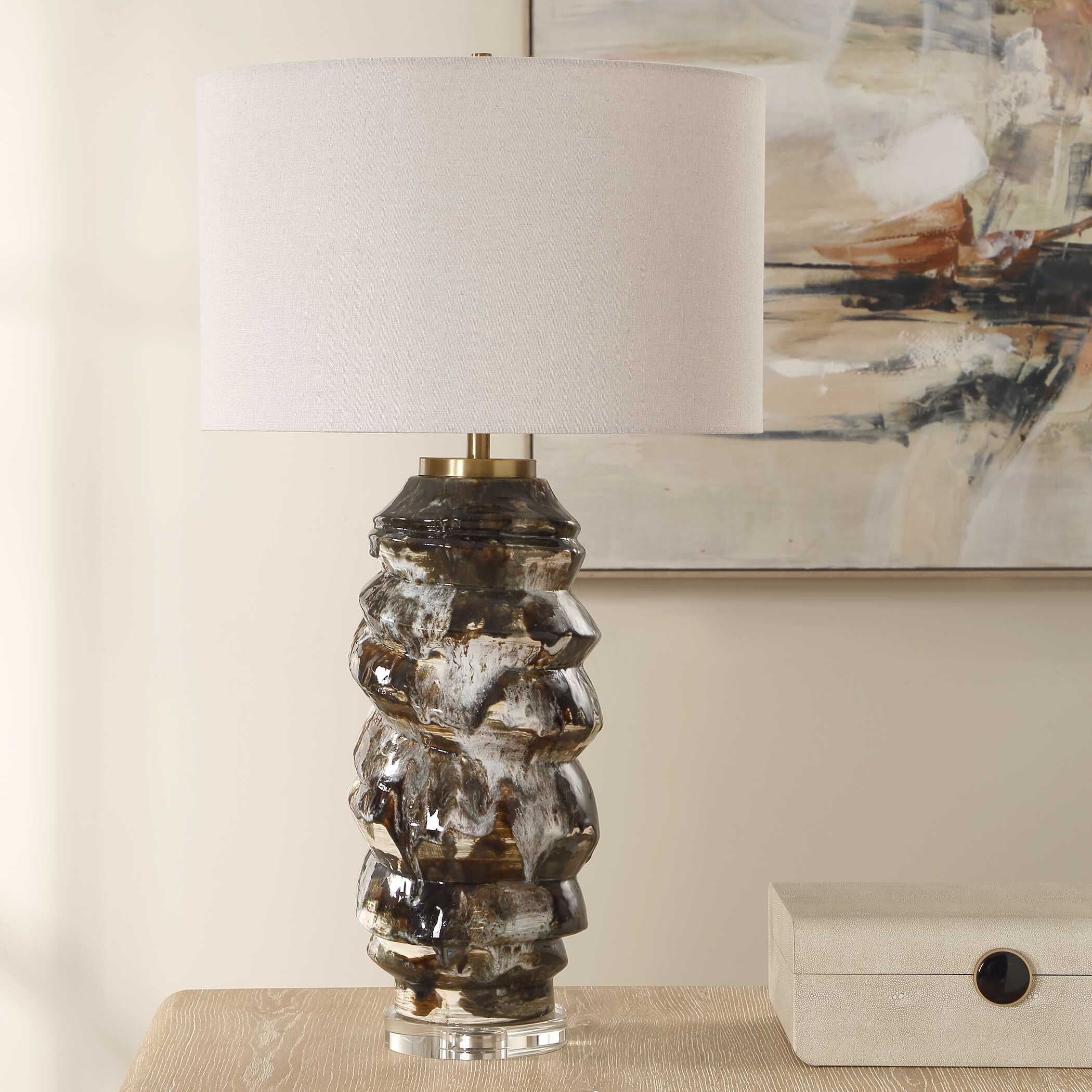 Uttermost Cuoco Mottled Brown Table Lamp