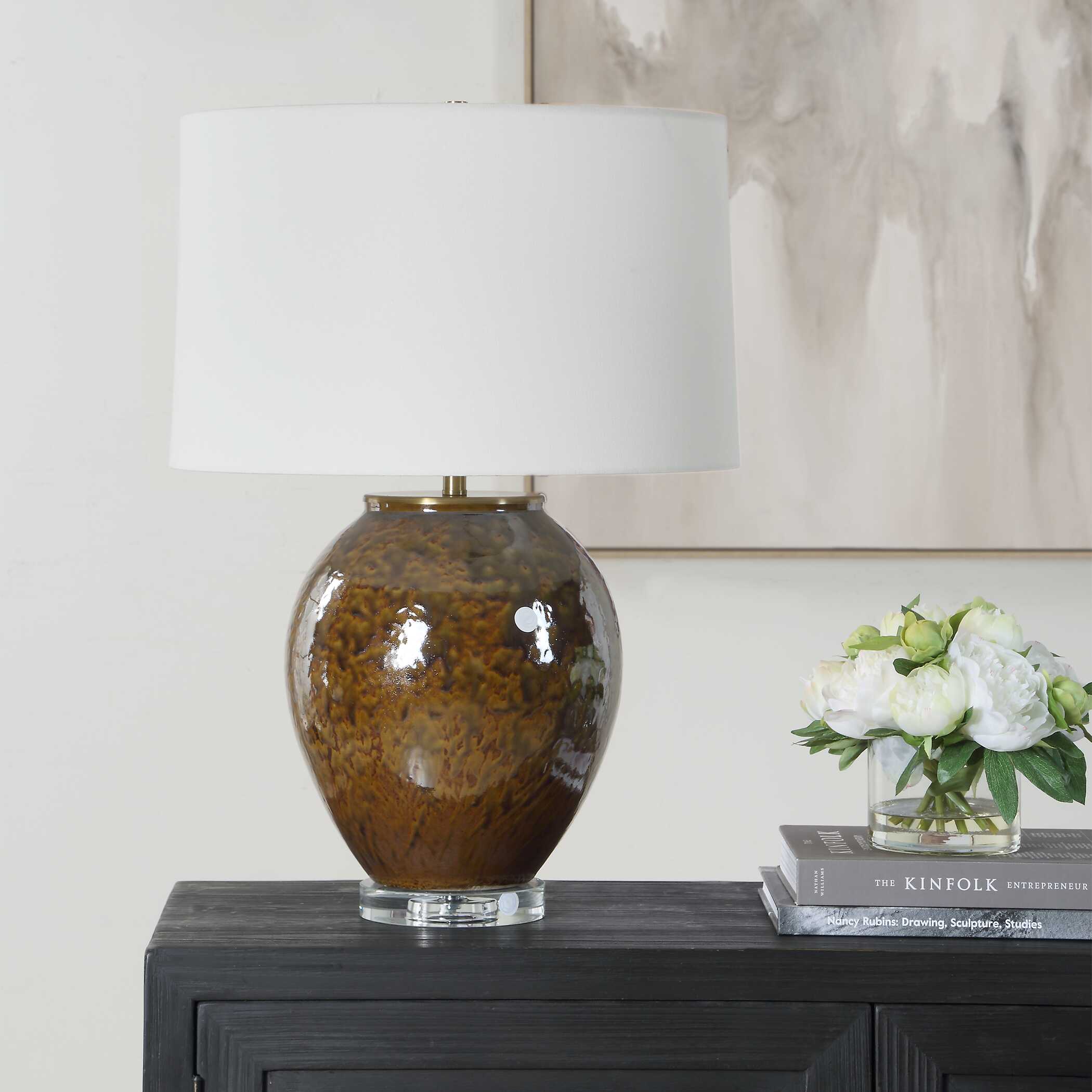 Uttermost Rye Glazed Brown Table Lamp