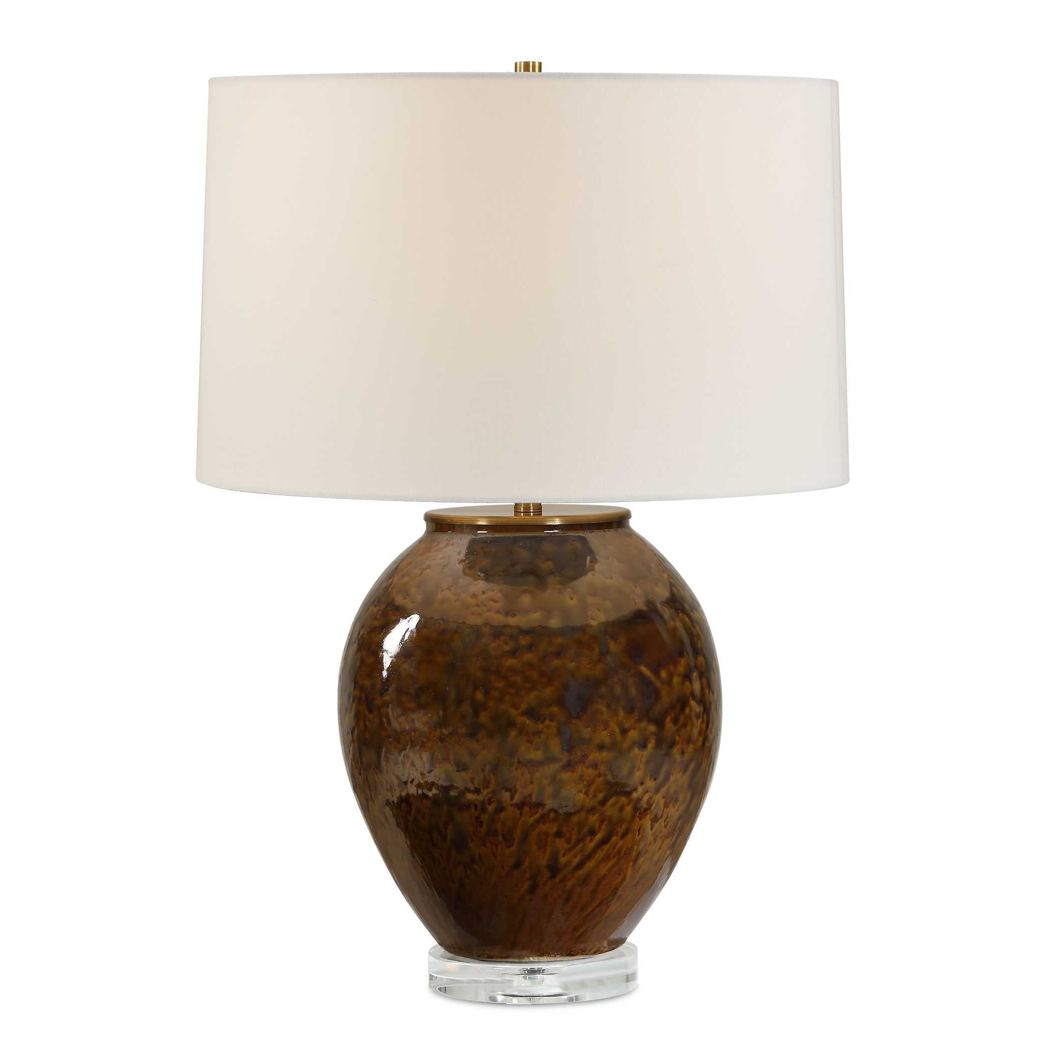 Uttermost Rye Glazed Brown Table Lamp