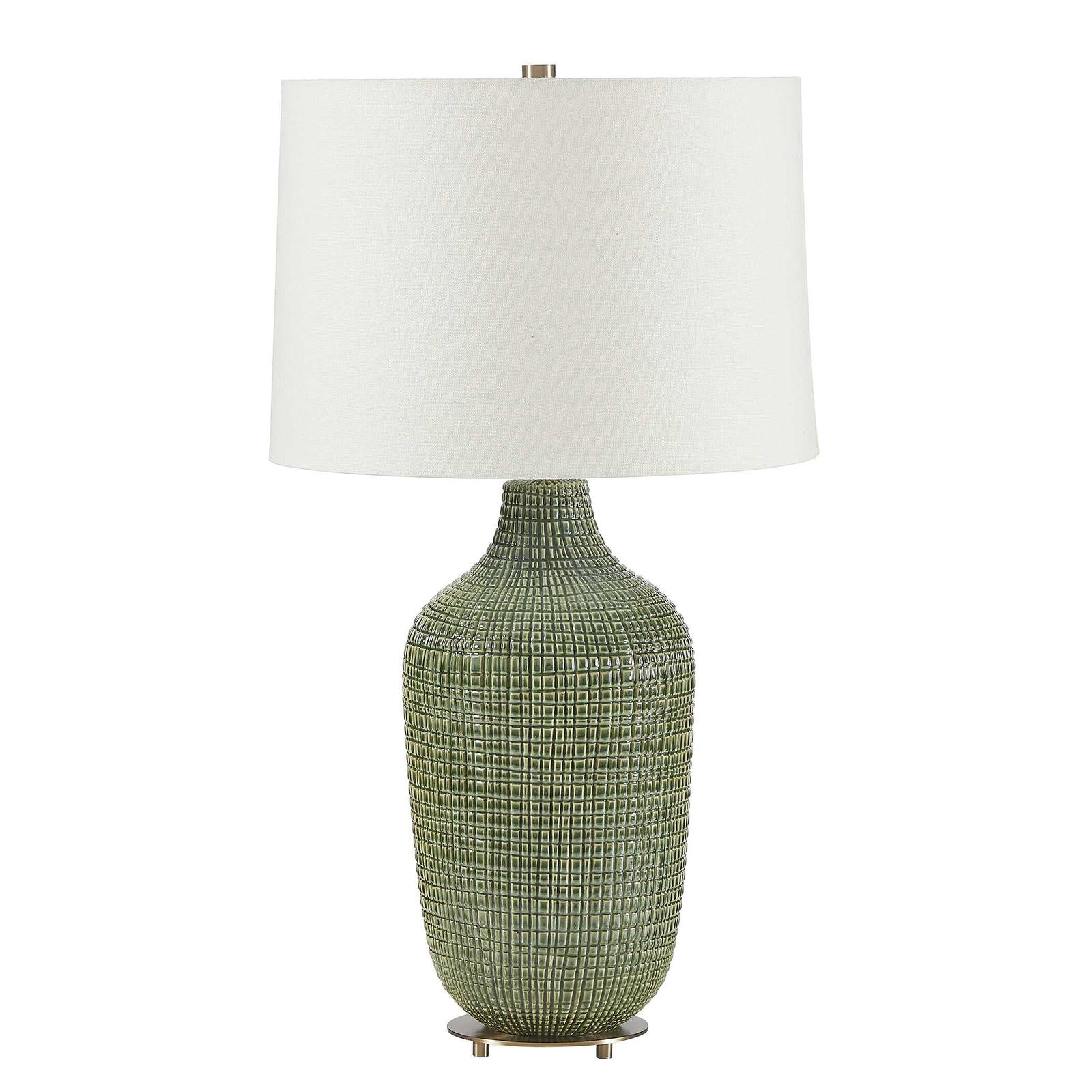 Uttermost Dulcich Green Grid Table Lamp