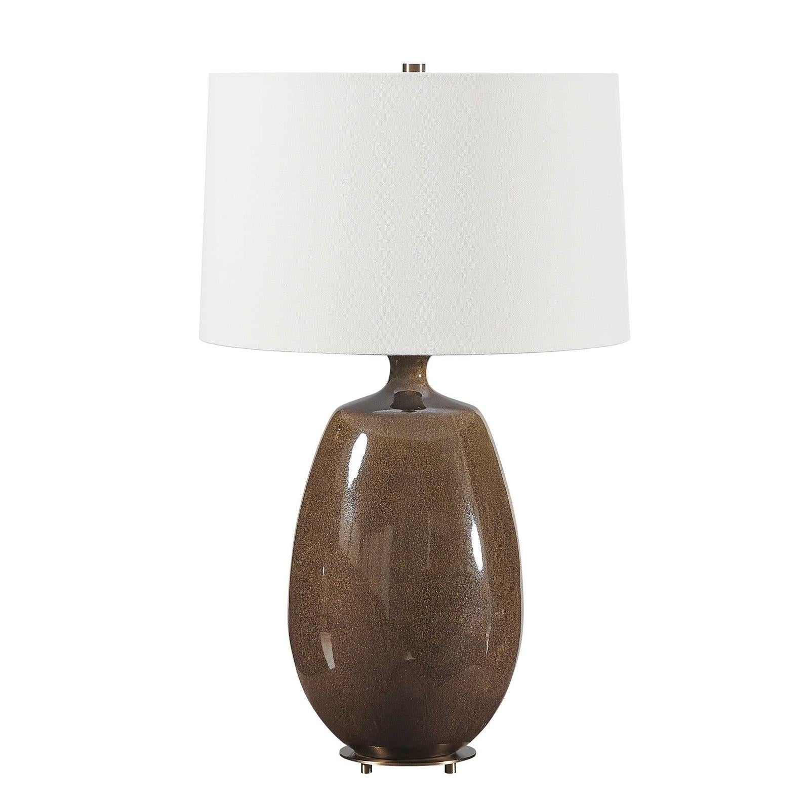 Uttermost Vinson Glossy Brown Table Lamp