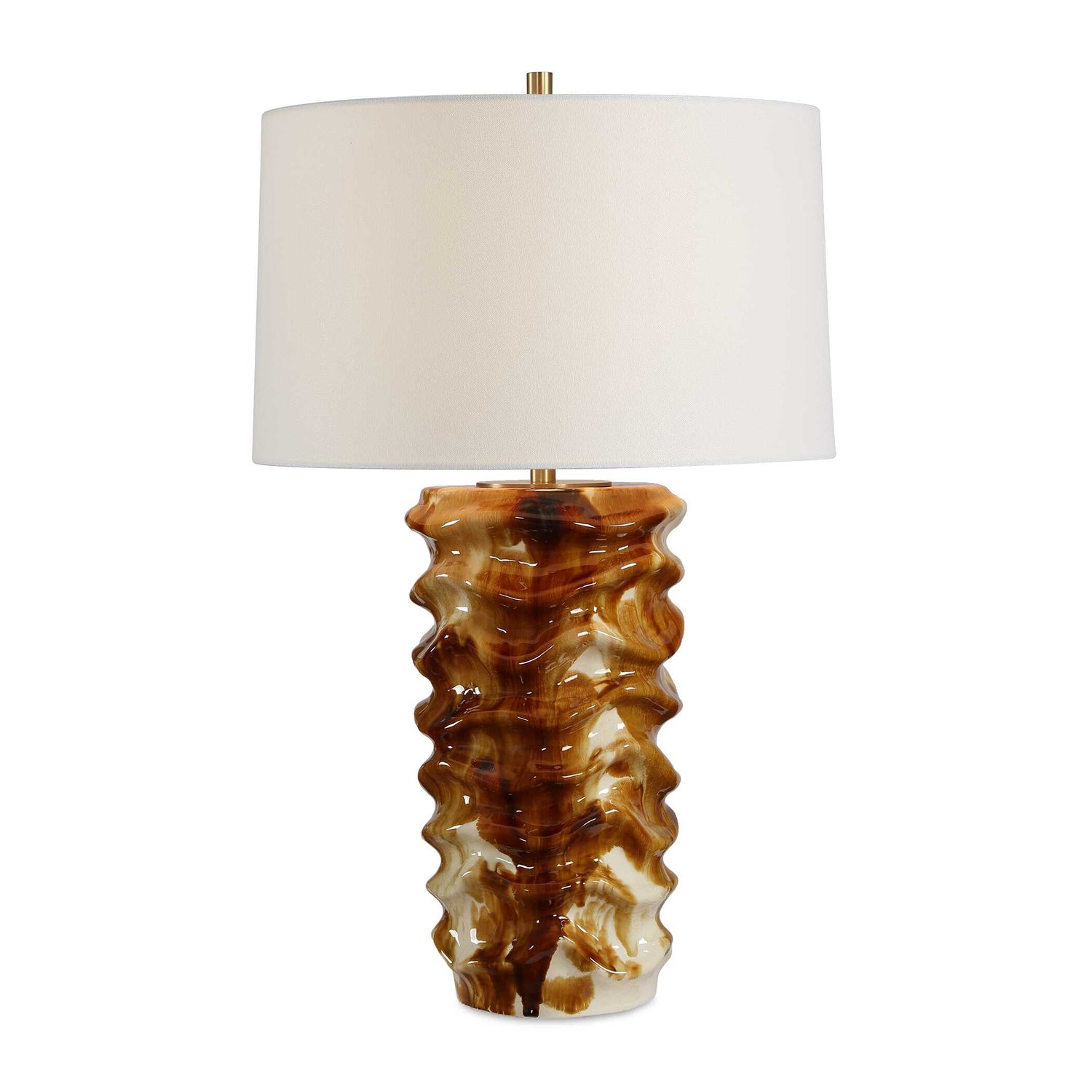 Uttermost Bassa Brown Cream Glazed Table Lamp
