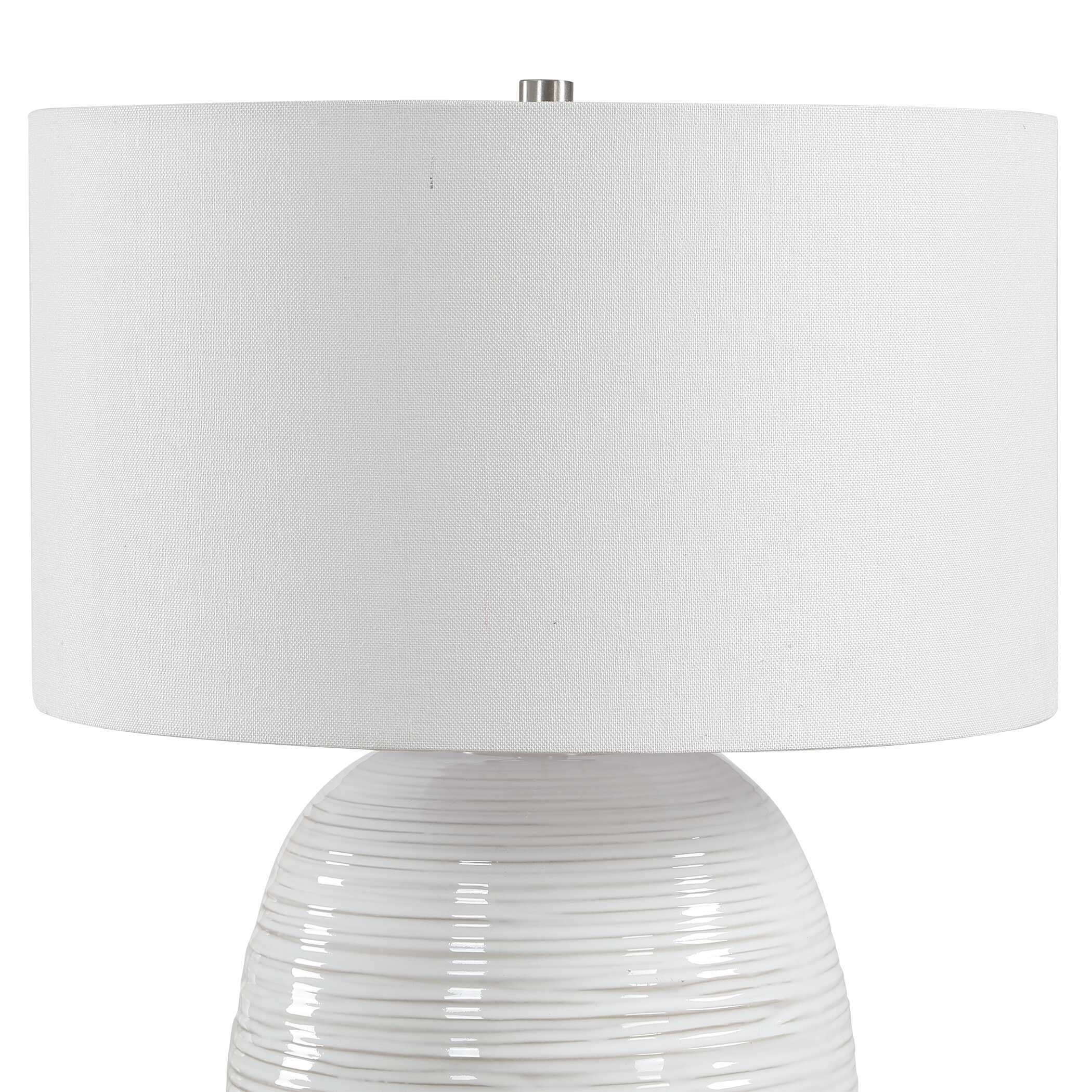 Uttermost Alkman White Glaze Table Lamp