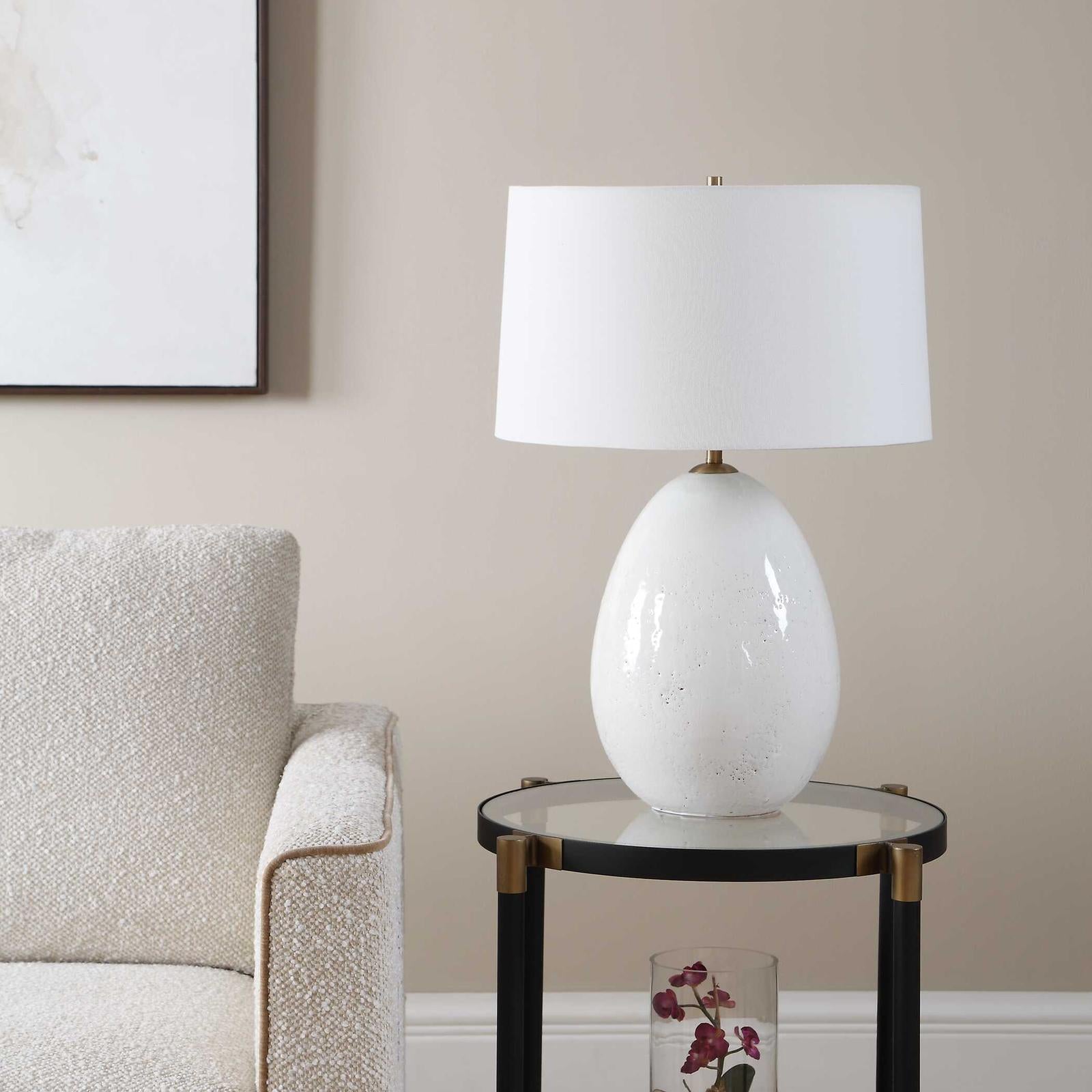 Uttermost Avery White Glaze Table Lamp