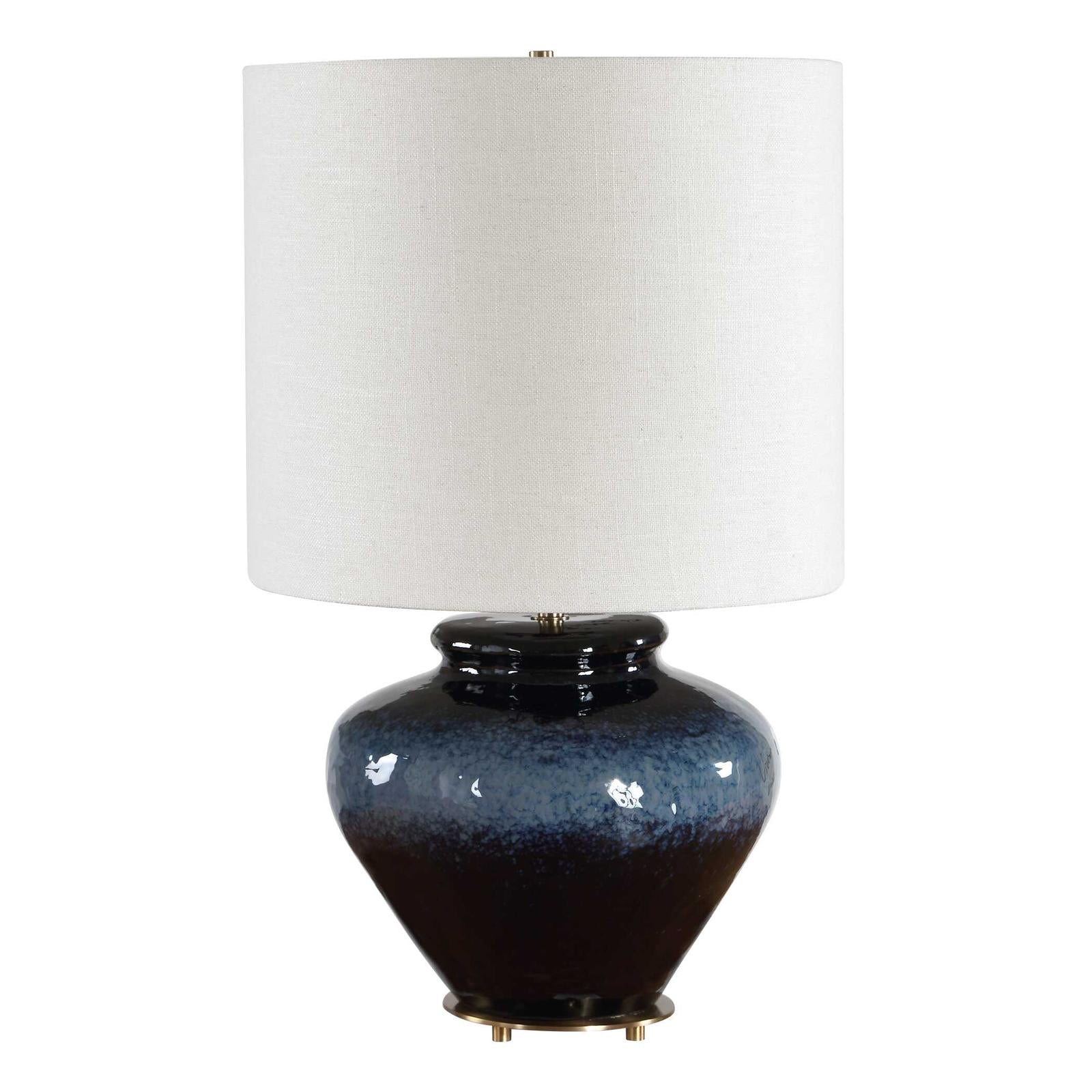 Uttermost Andrus Blue Glaze Table Lamp