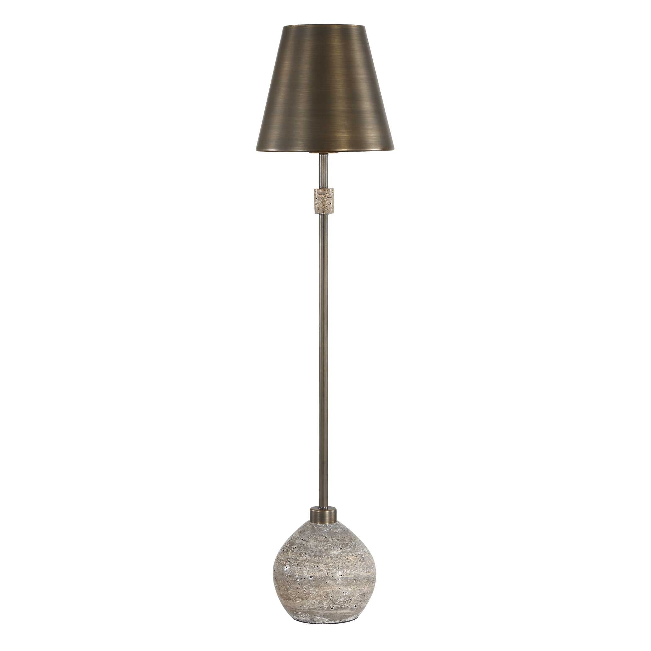 Uttermost Jaycee Dark Travertine Buffet Lamp
