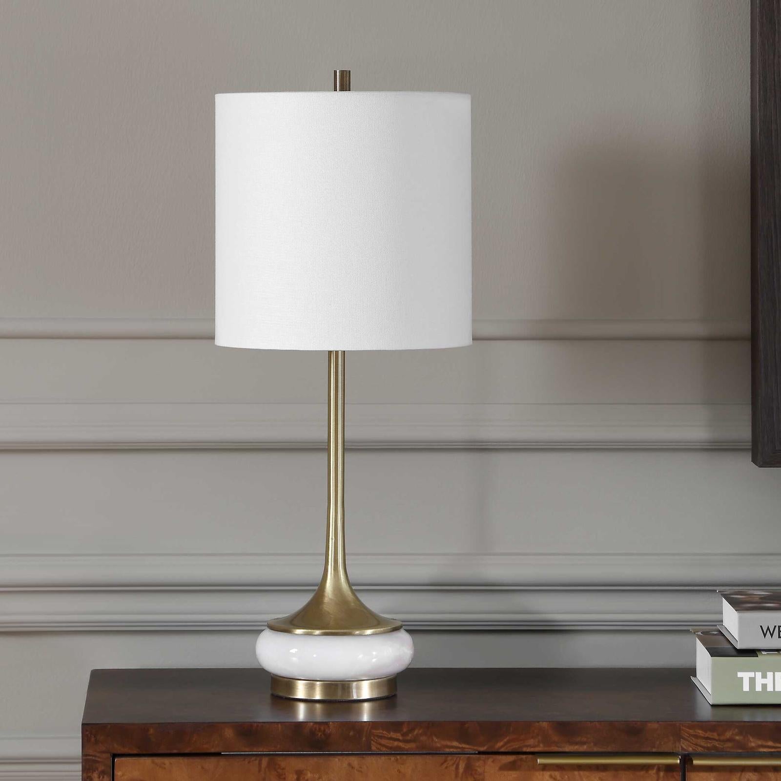 Uttermost Molena Brass & Pearly Stone Table Lamp