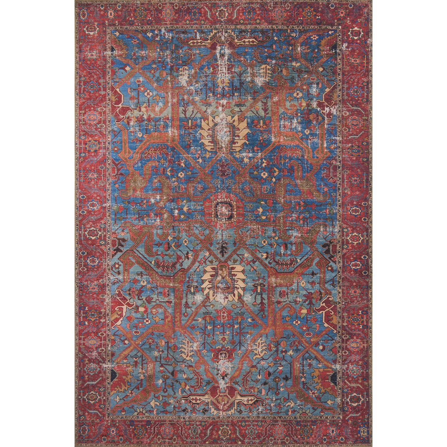 Loloi II Loren LQ-10 Blue / Red Rug