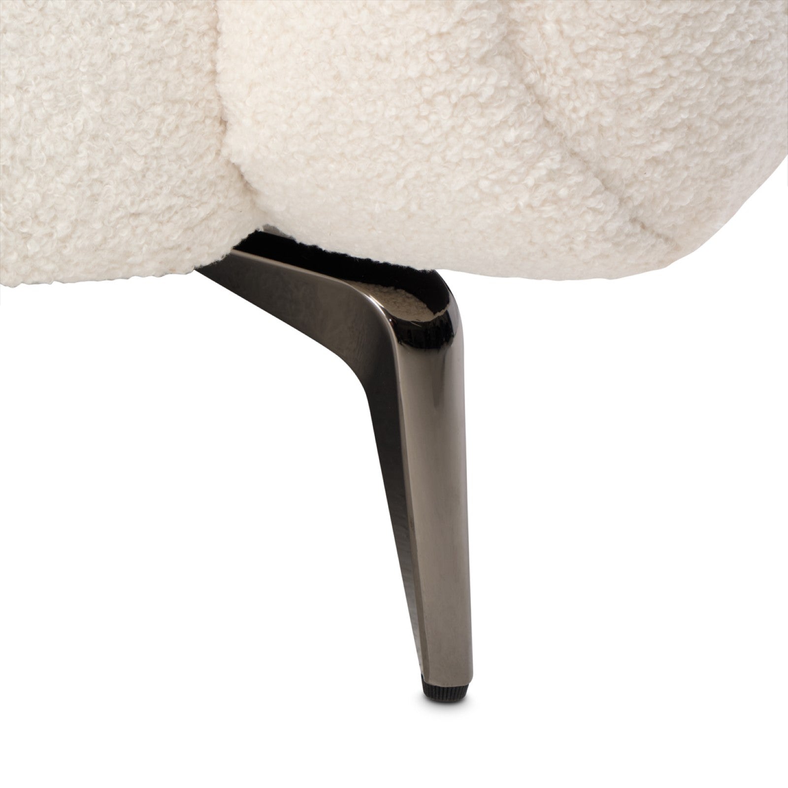 Michael Amini Noir Boucle Accent Chair - Marshmallow/Black Nickel