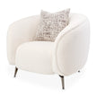 Michael Amini Noir Boucle Accent Chair - Marshmallow/Black Nickel