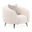 Michael Amini Noir Boucle Accent Chair - Marshmallow/Black Nickel