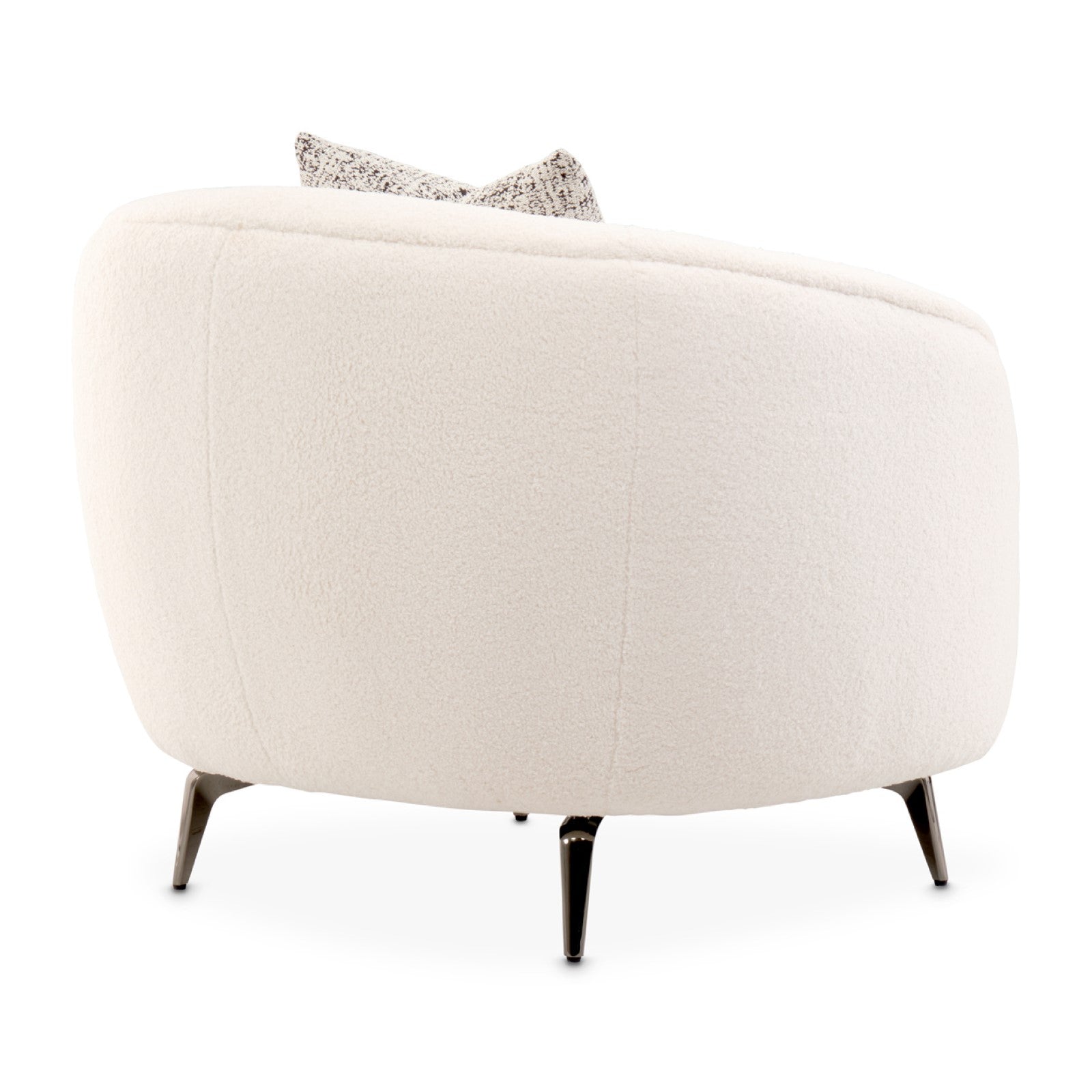 Michael Amini Noir Boucle Accent Chair - Marshmallow/Black Nickel