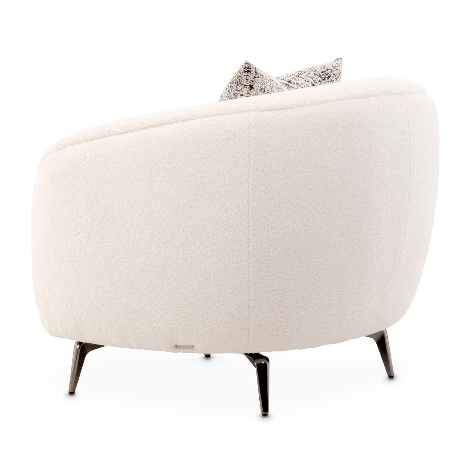 Michael Amini Noir Boucle Accent Chair - Marshmallow/Black Nickel