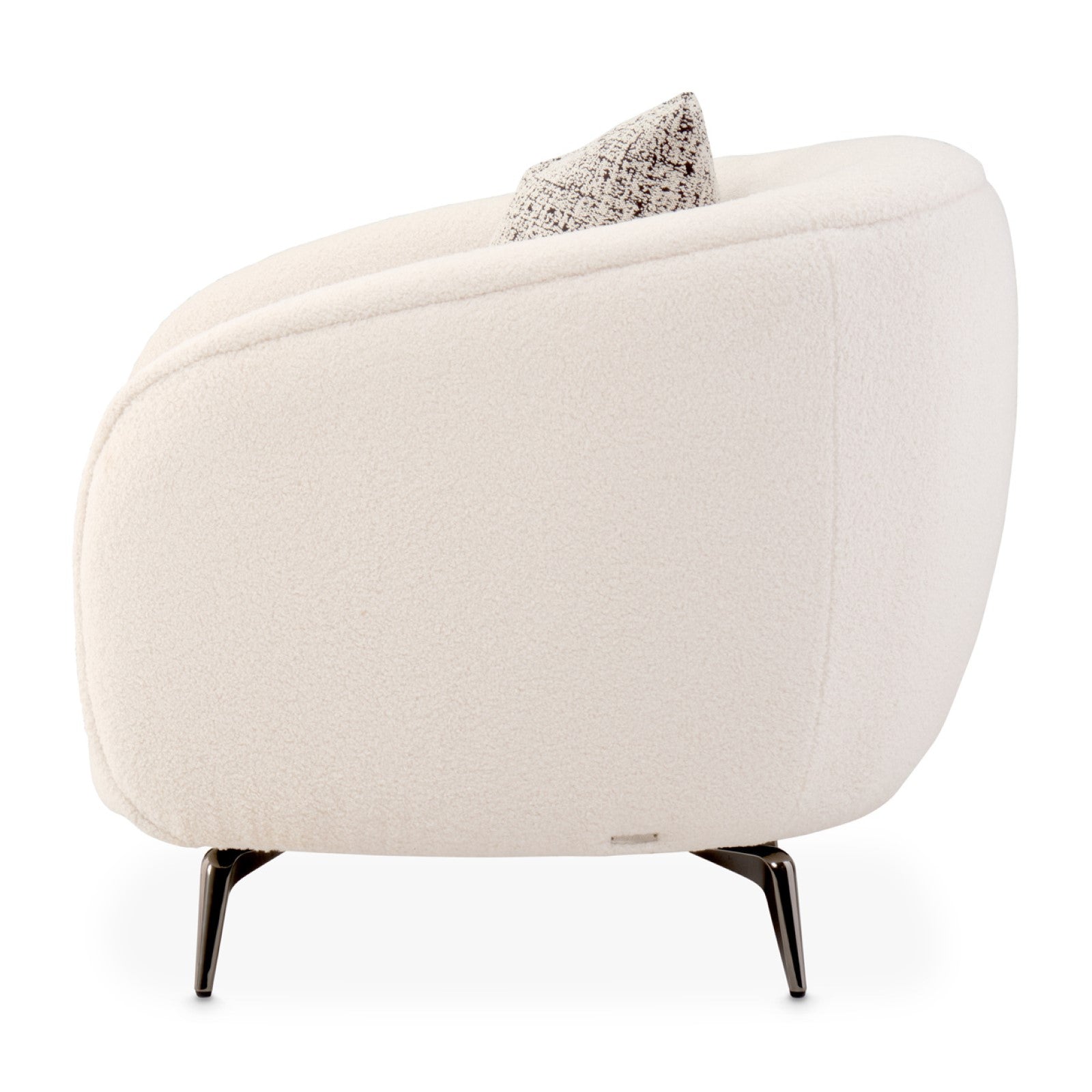 Michael Amini Noir Boucle Accent Chair - Marshmallow/Black Nickel