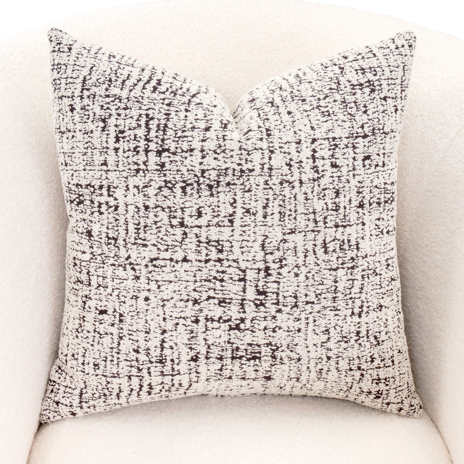 Michael Amini Noir Boucle Accent Chair - Marshmallow/Black Nickel