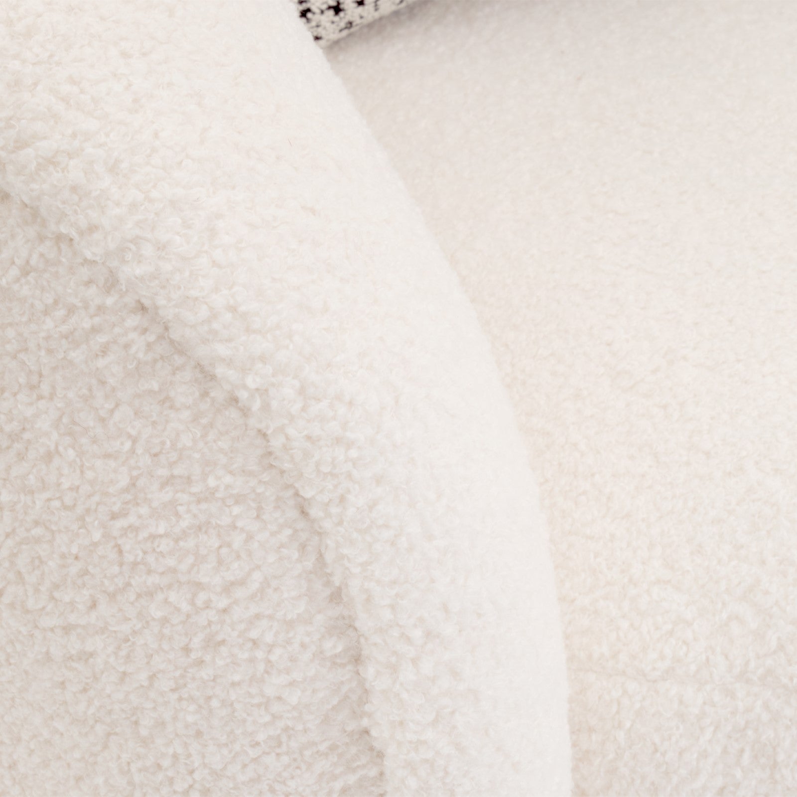 Michael Amini Noir Boucle Accent Chair - Marshmallow/Black Nickel