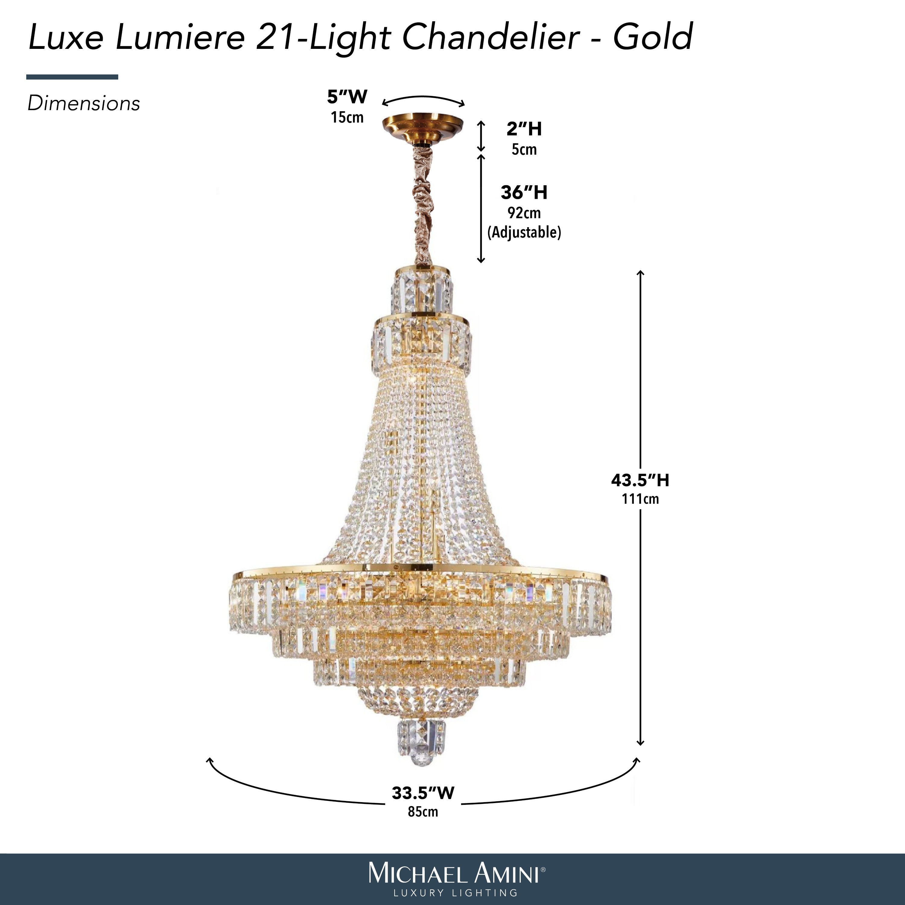 Michael Amini Luxe Lumiere 21-Light Crystal Chandelier - Gold
