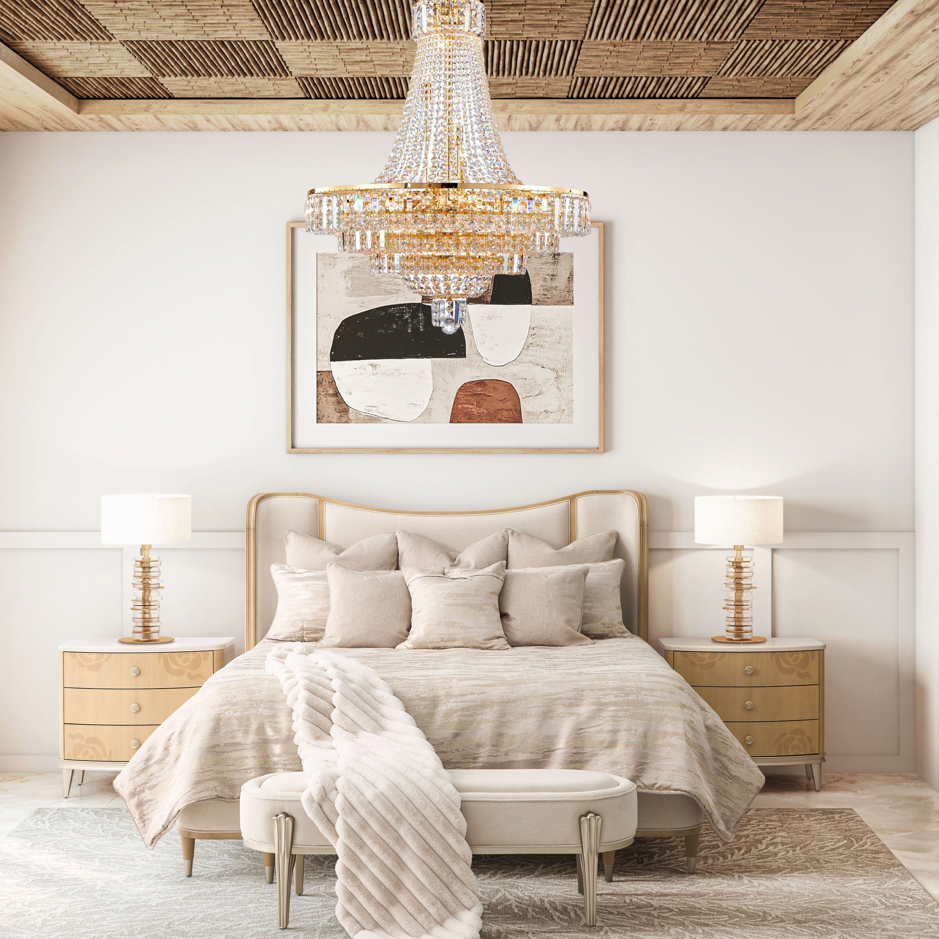 Michael Amini Luxe Lumiere 21-Light Crystal Chandelier - Gold
