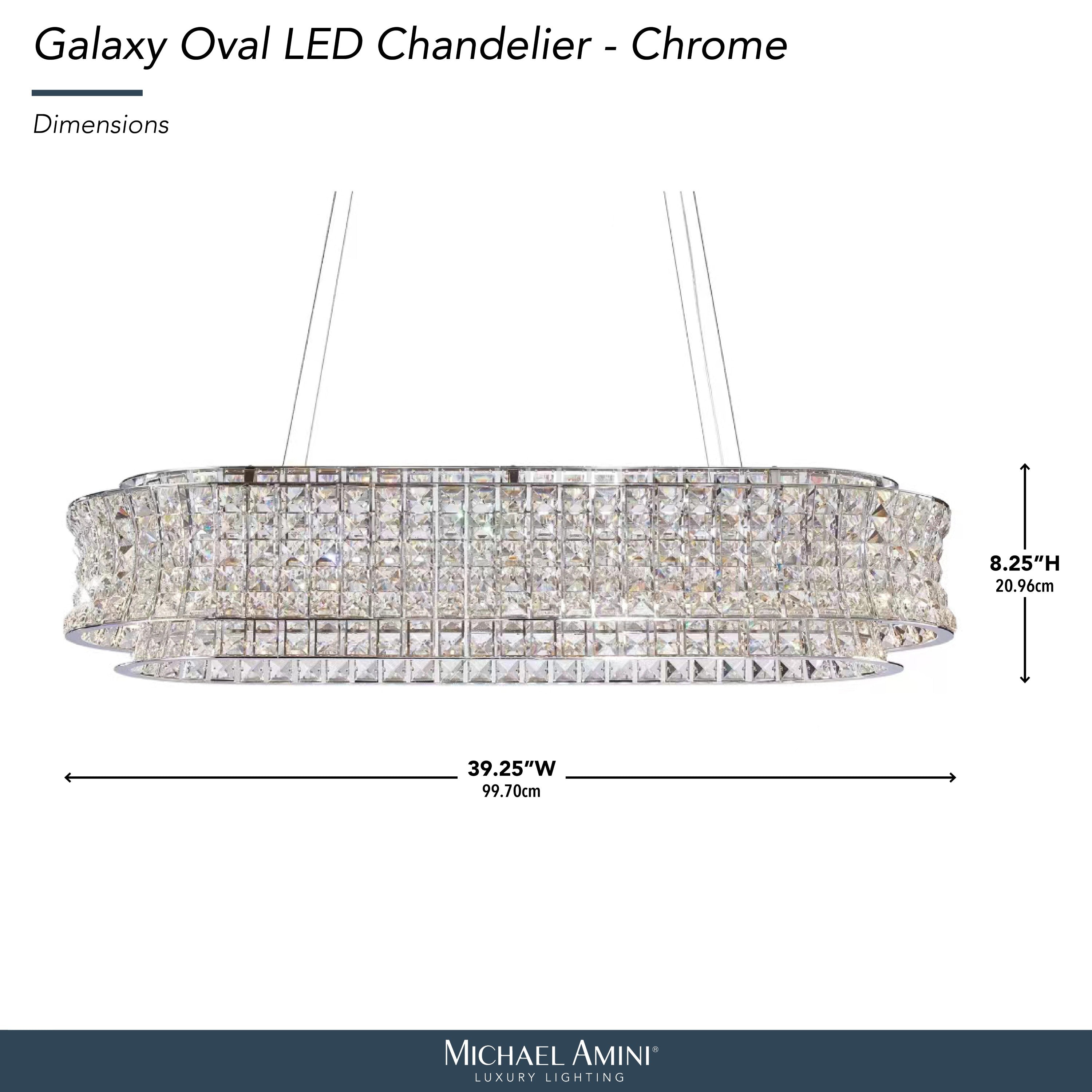 Michael Amini Galaxy Oval LED Crystal Chandelier - Chrome