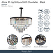 Michael Amini Allure 21-Light Round Crystal Chandelier - Matte Black
