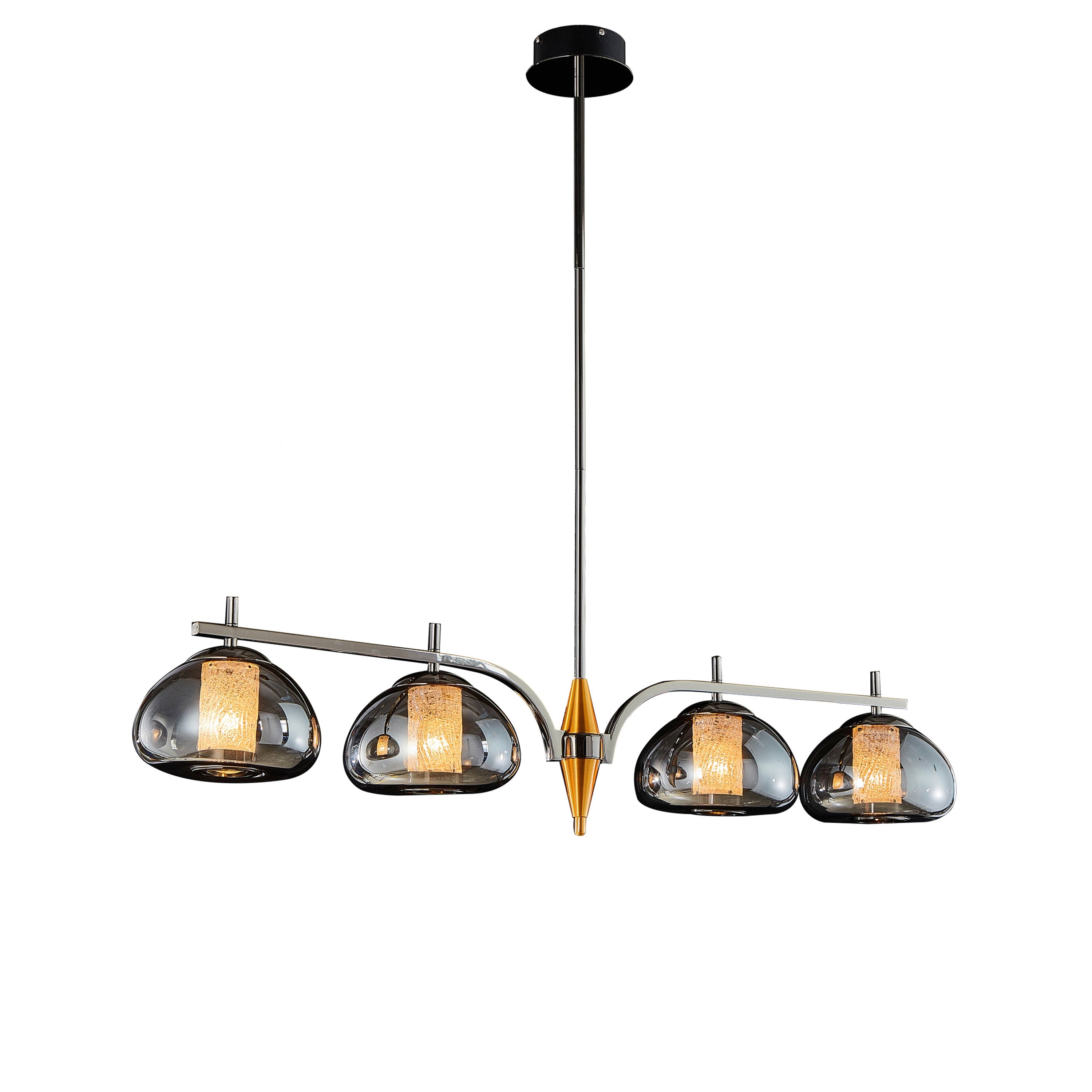 Michael Amini Ember 4-Light LED Chandelier - Smoke/Black Pearl