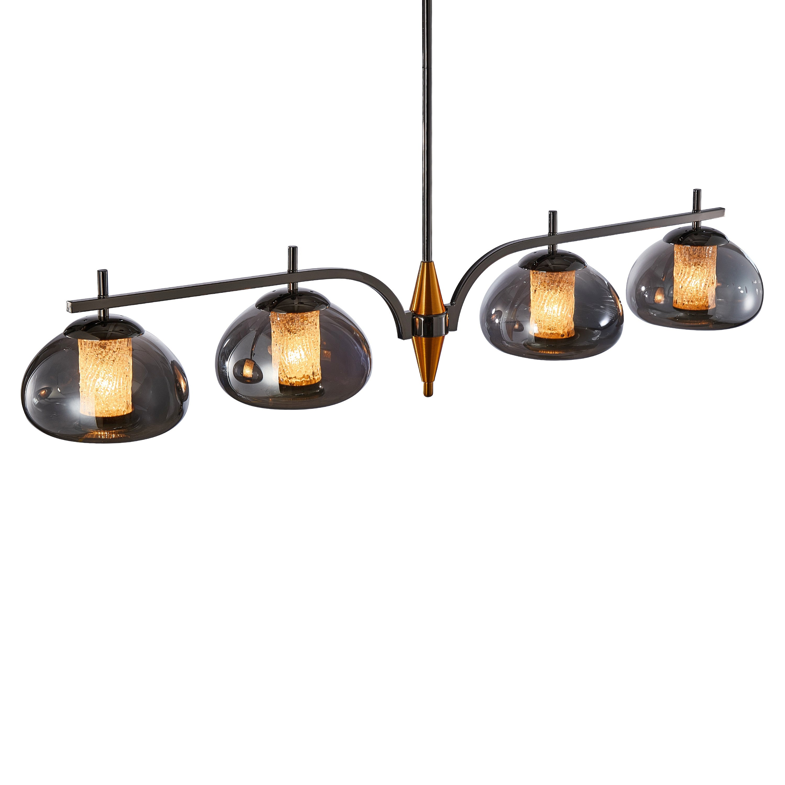 Michael Amini Ember 4-Light LED Chandelier - Smoke/Black Pearl