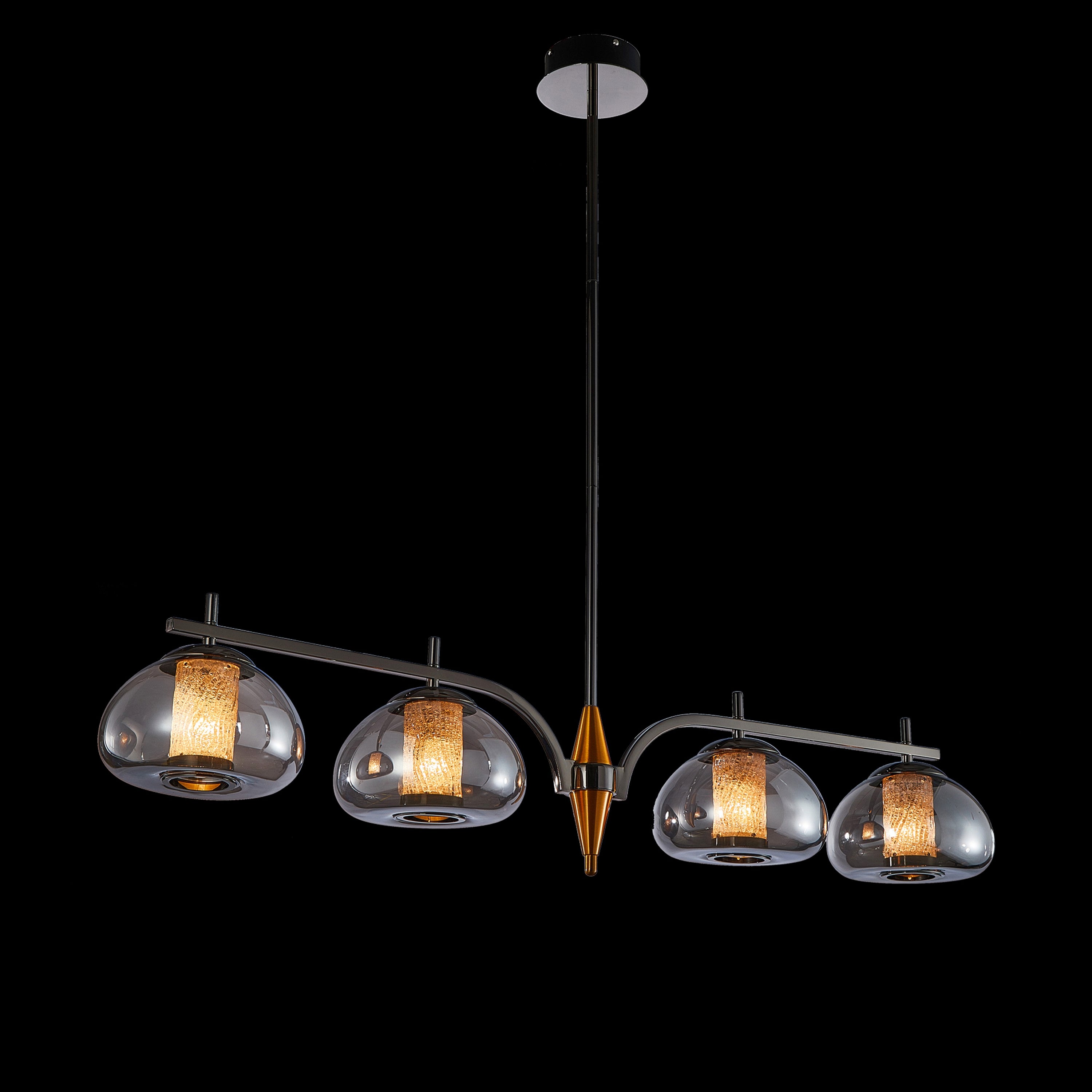 Michael Amini Ember 4-Light LED Chandelier - Smoke/Black Pearl