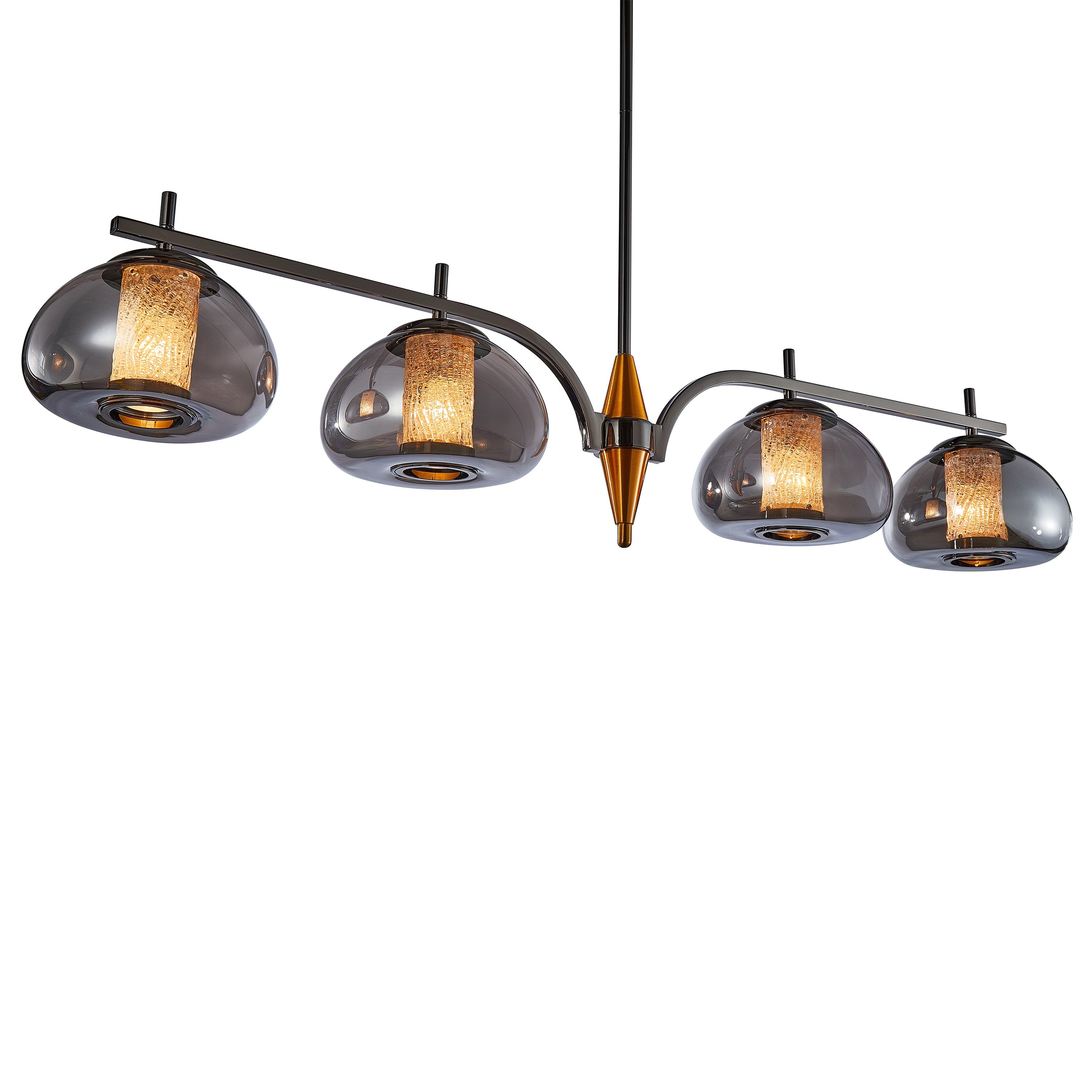 Michael Amini Ember 4-Light LED Chandelier - Smoke/Black Pearl