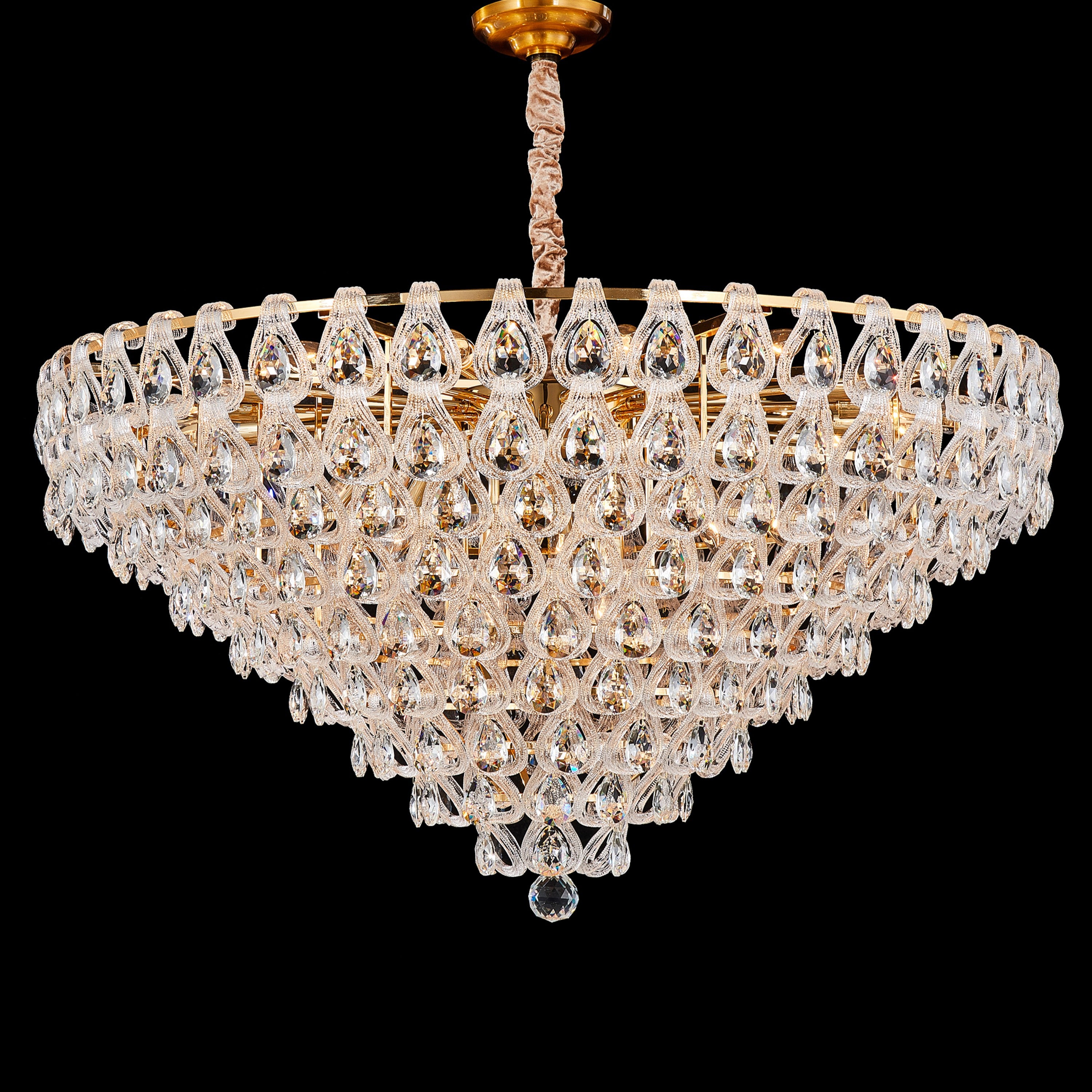 Michael Amini Gala 28-Light Round LED Chandelier - Gold