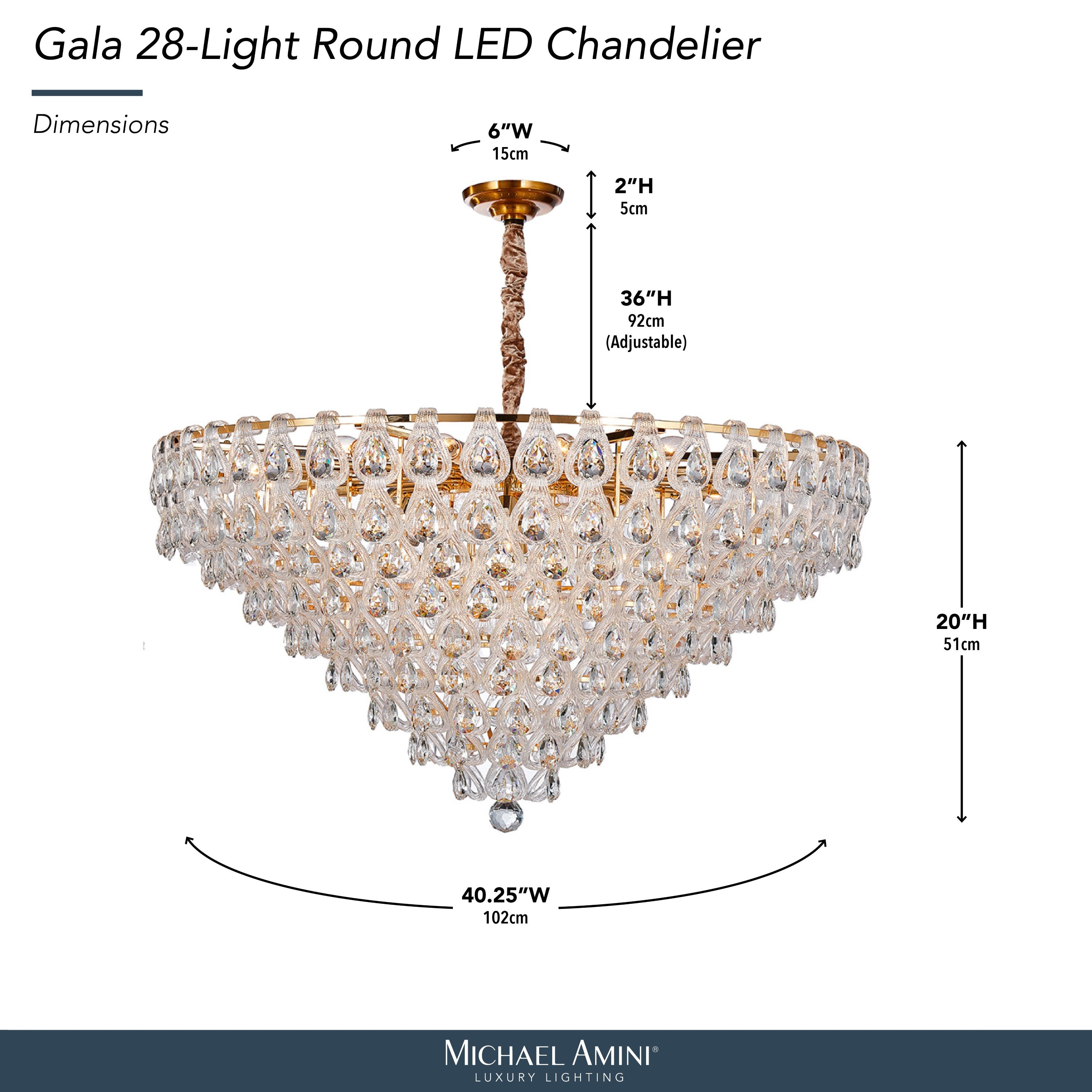 Michael Amini Gala 28-Light Round LED Chandelier - Gold
