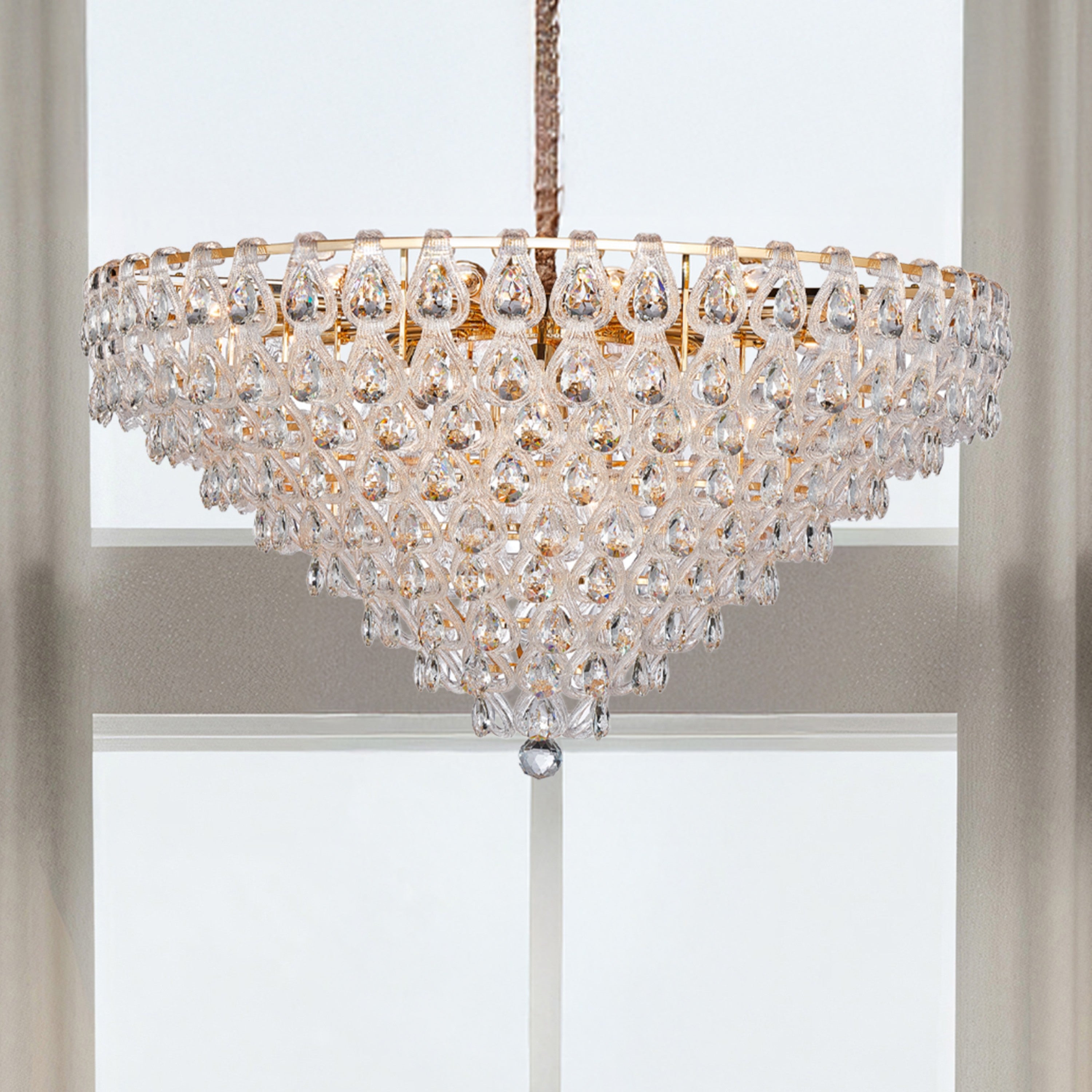 Michael Amini Gala 28-Light Round LED Chandelier - Gold