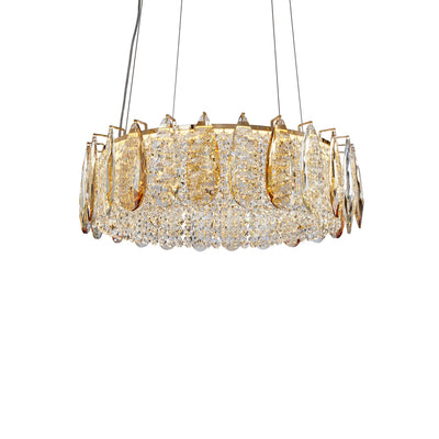 Michael Amini Imperia 24" Wide Round Crystal LED Chandelier - Champagne Gold