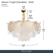 Michael Amini Almara 7-Light Frosted Glass Chandelier - Frost/Gold