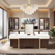 Michael Amini Almara 9-Light Frosted Glass Chandelier - Frost/Gold
