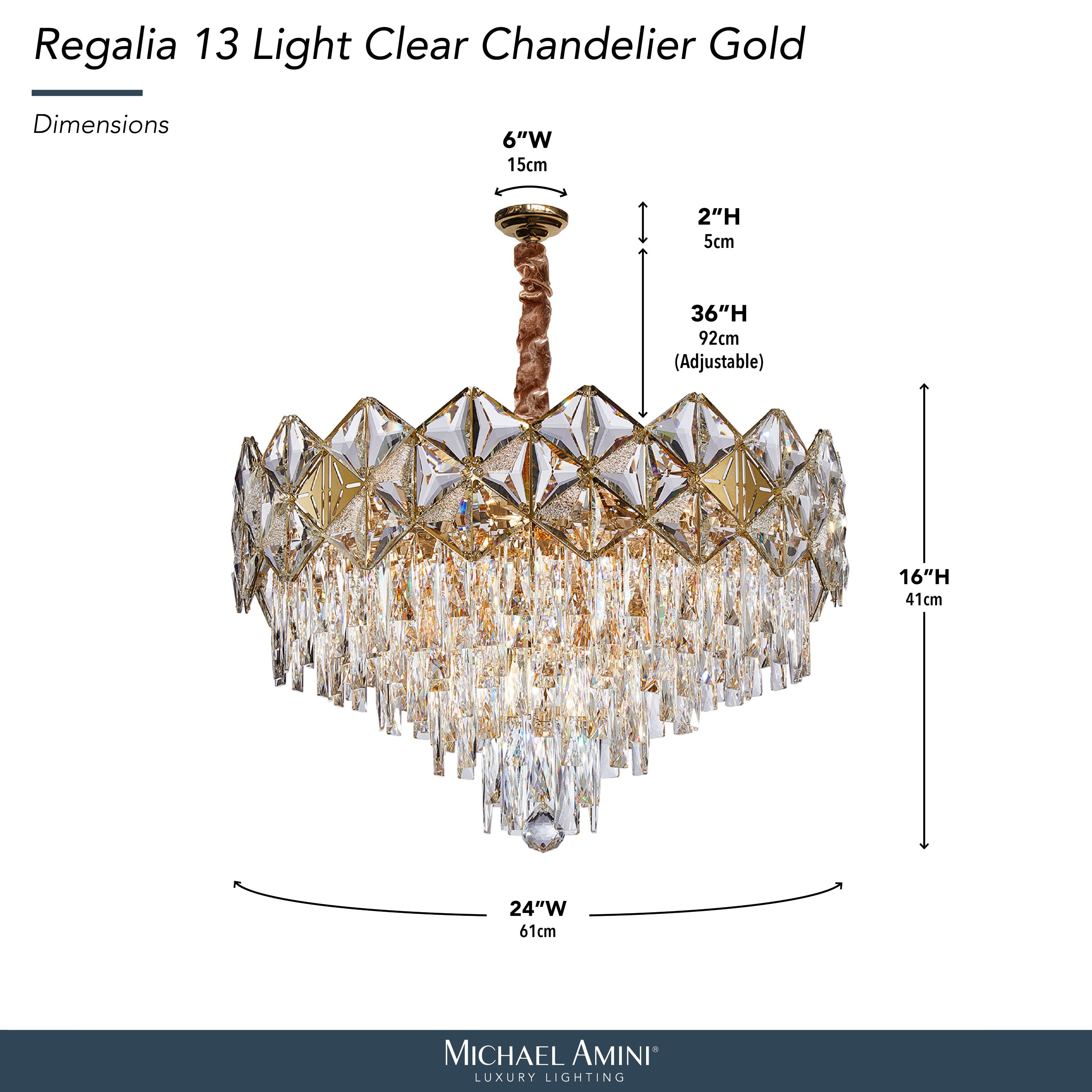 Michael Amini Regalia 13-Light Crystal Chandelier - Gold