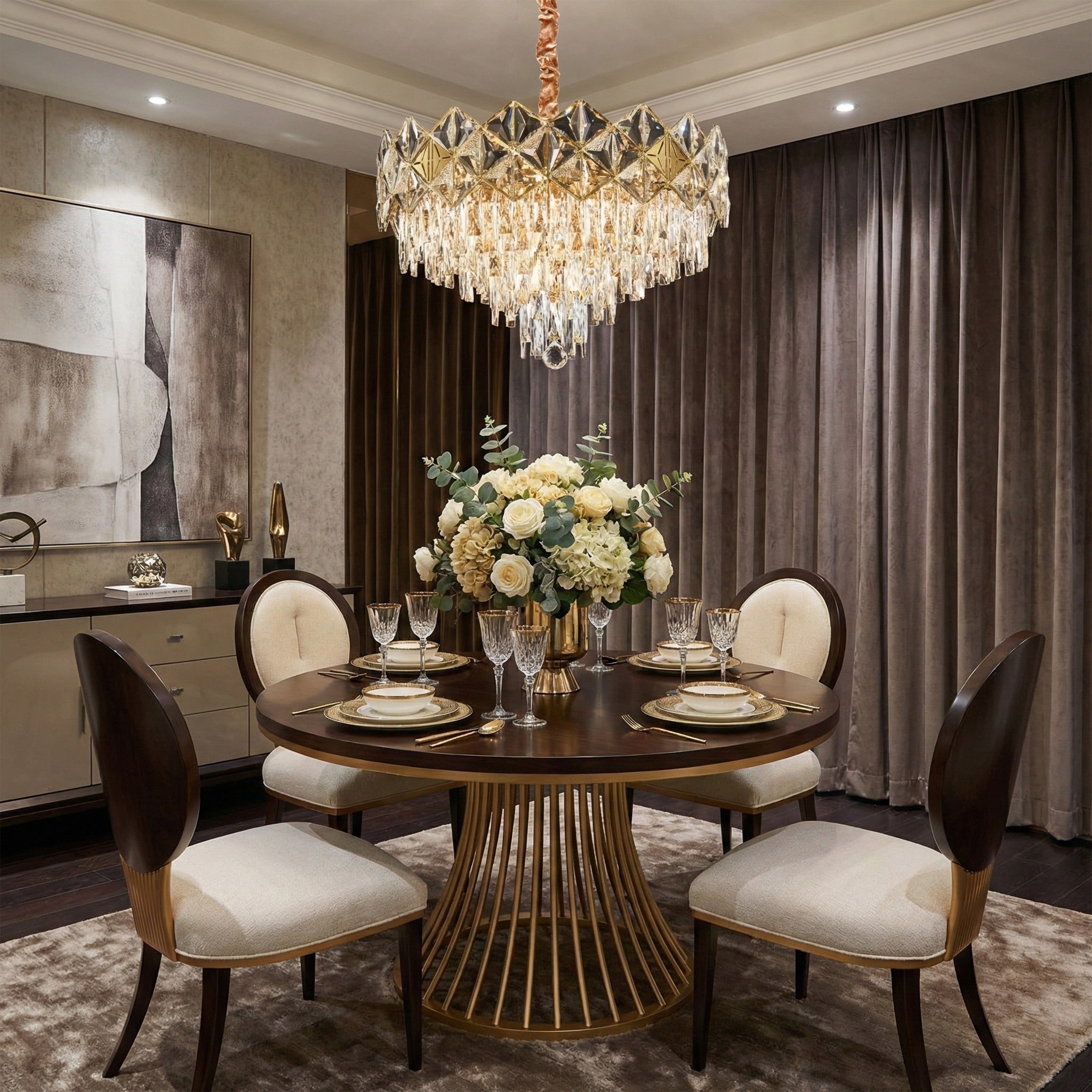 Michael Amini Regalia 13-Light Crystal Chandelier - Gold