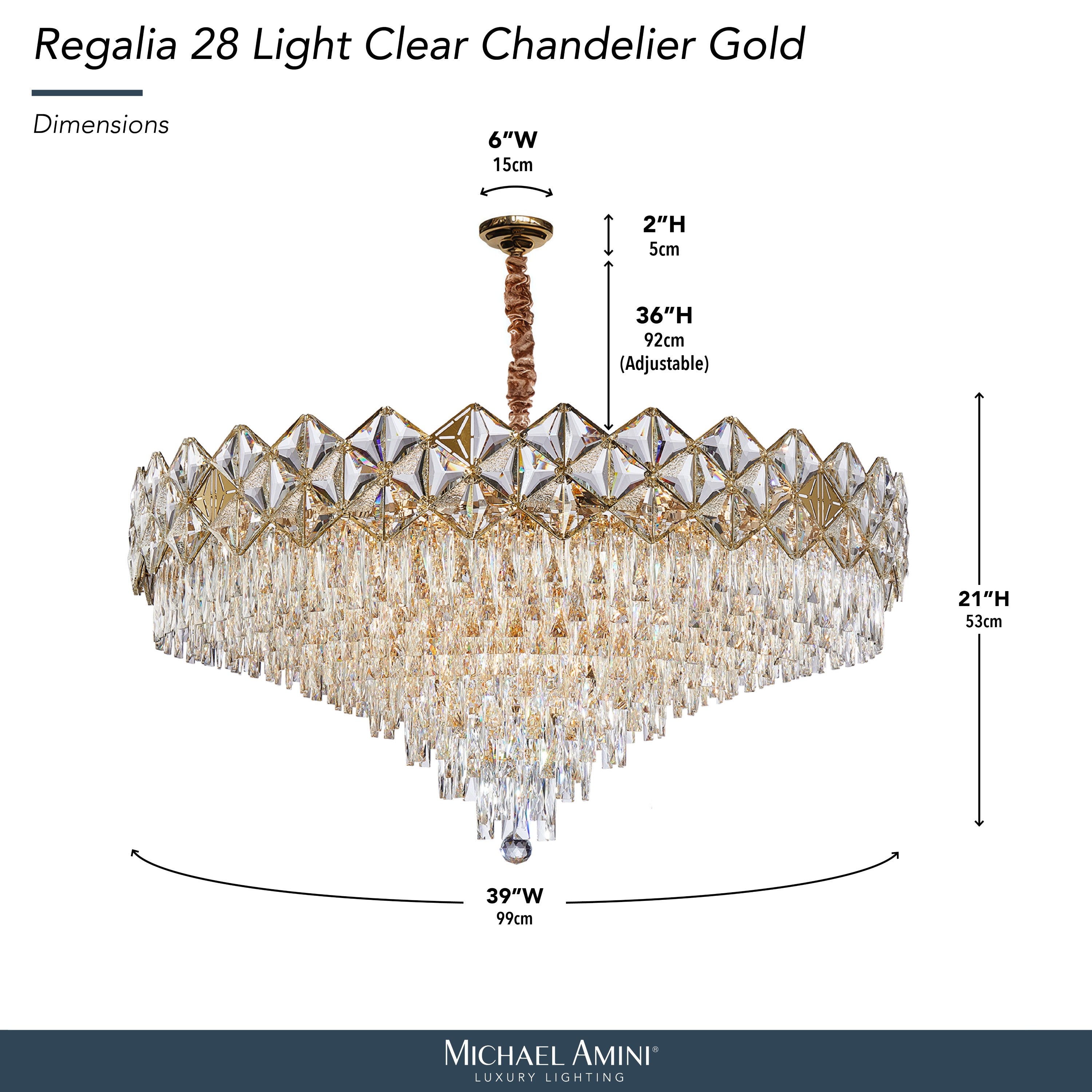 Michael Amini Regalia 28-Light Crystal Chandelier - Gold