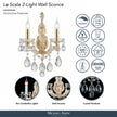 Michael Amini La Scala Traditional Crystal Wall Sconce - Gold