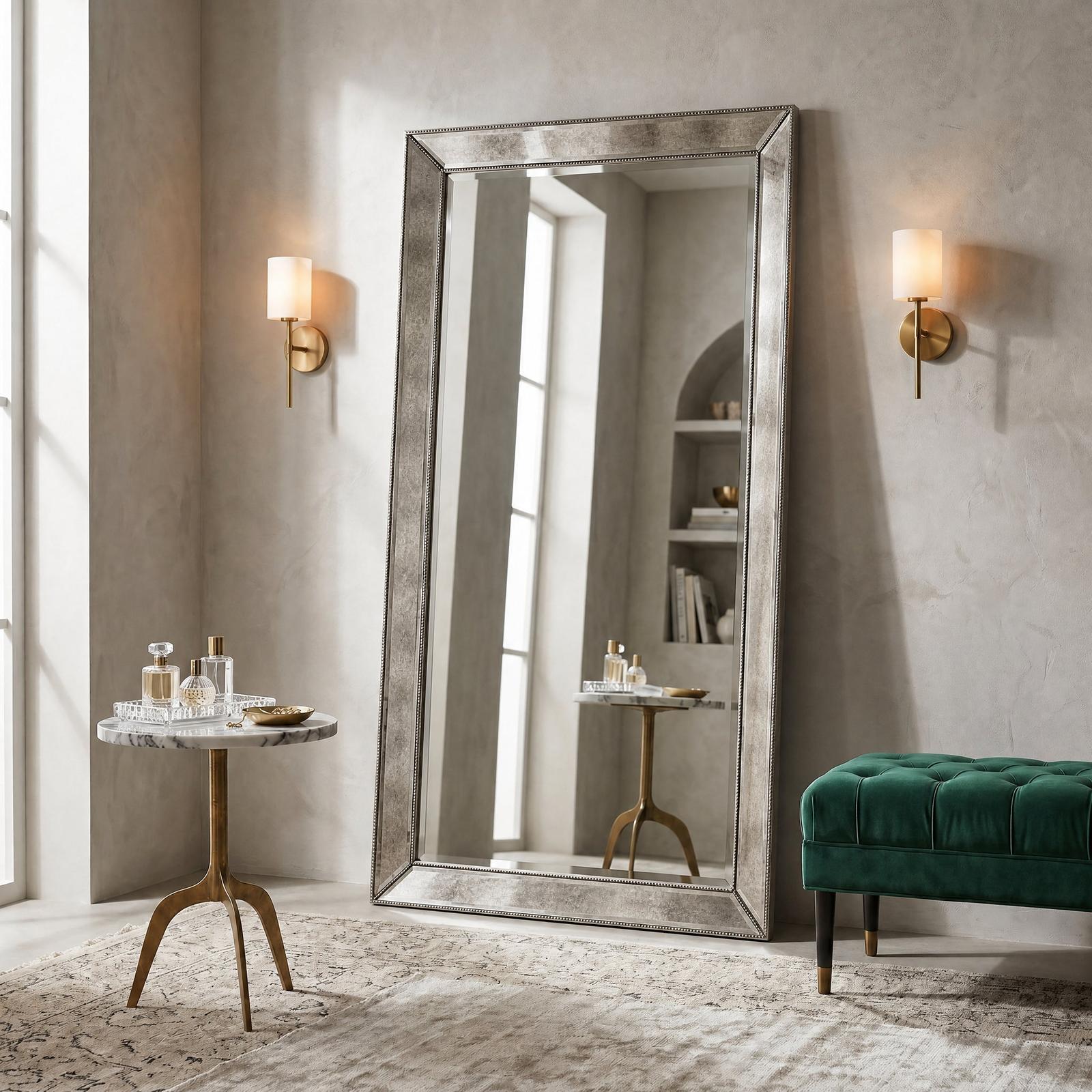 Bassett Mirror Beaded Floor Mirror
